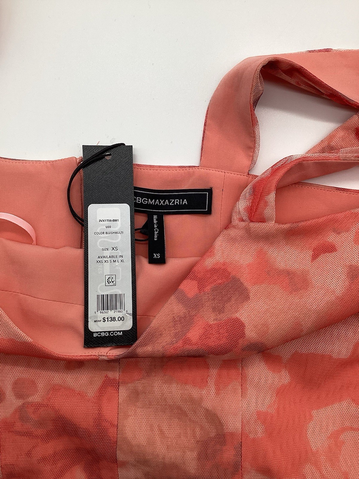 BCBGMaxAzria Coral Pink Patterned Cropped Camisole NWT