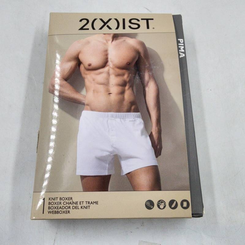 2(X)IST Pima Cotton Relaxed Breathable Knit Boxers Men’s L Black Elastic Waist