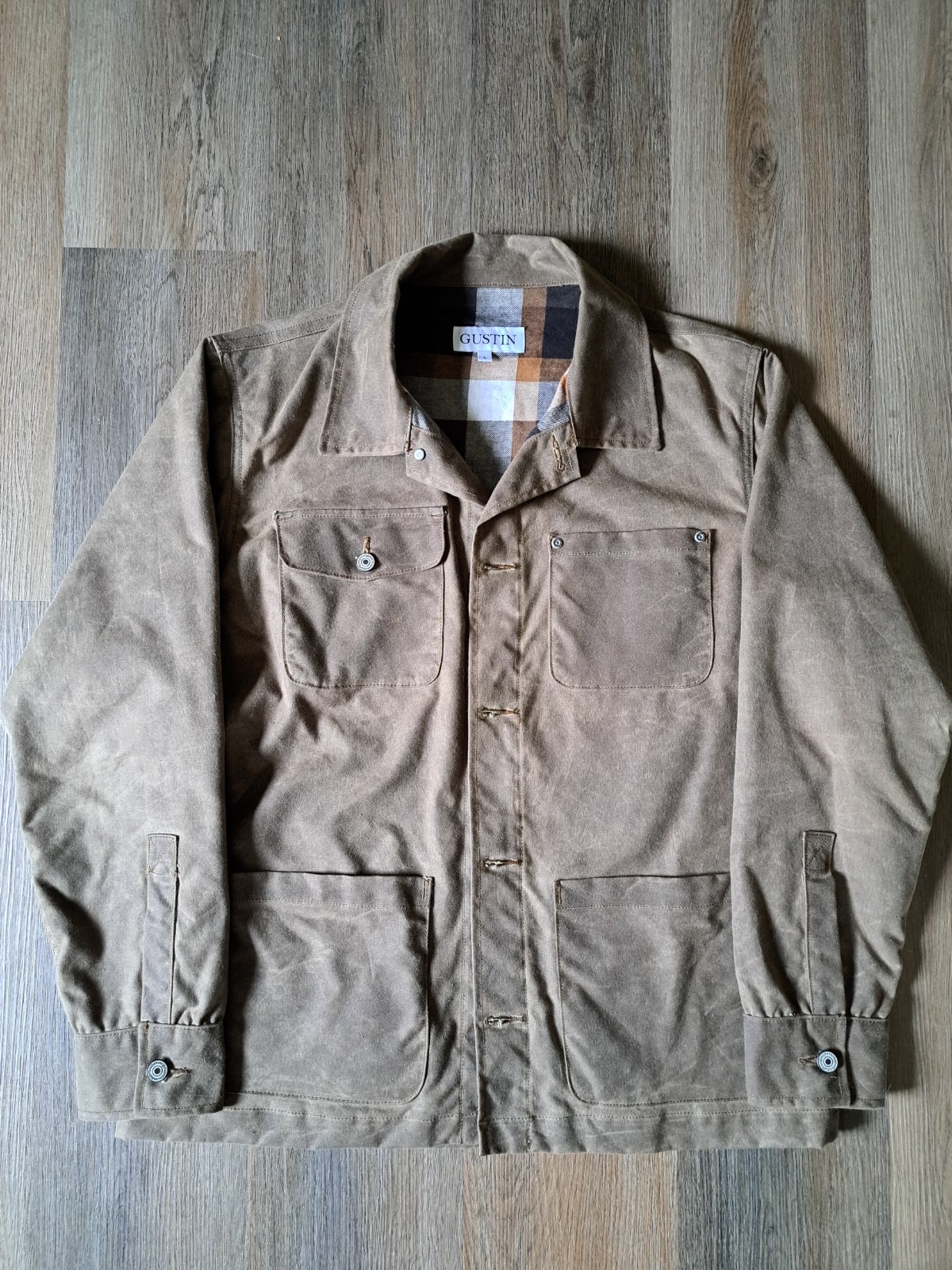 Gustin Waxed Canvas Chore Jacket Size Large