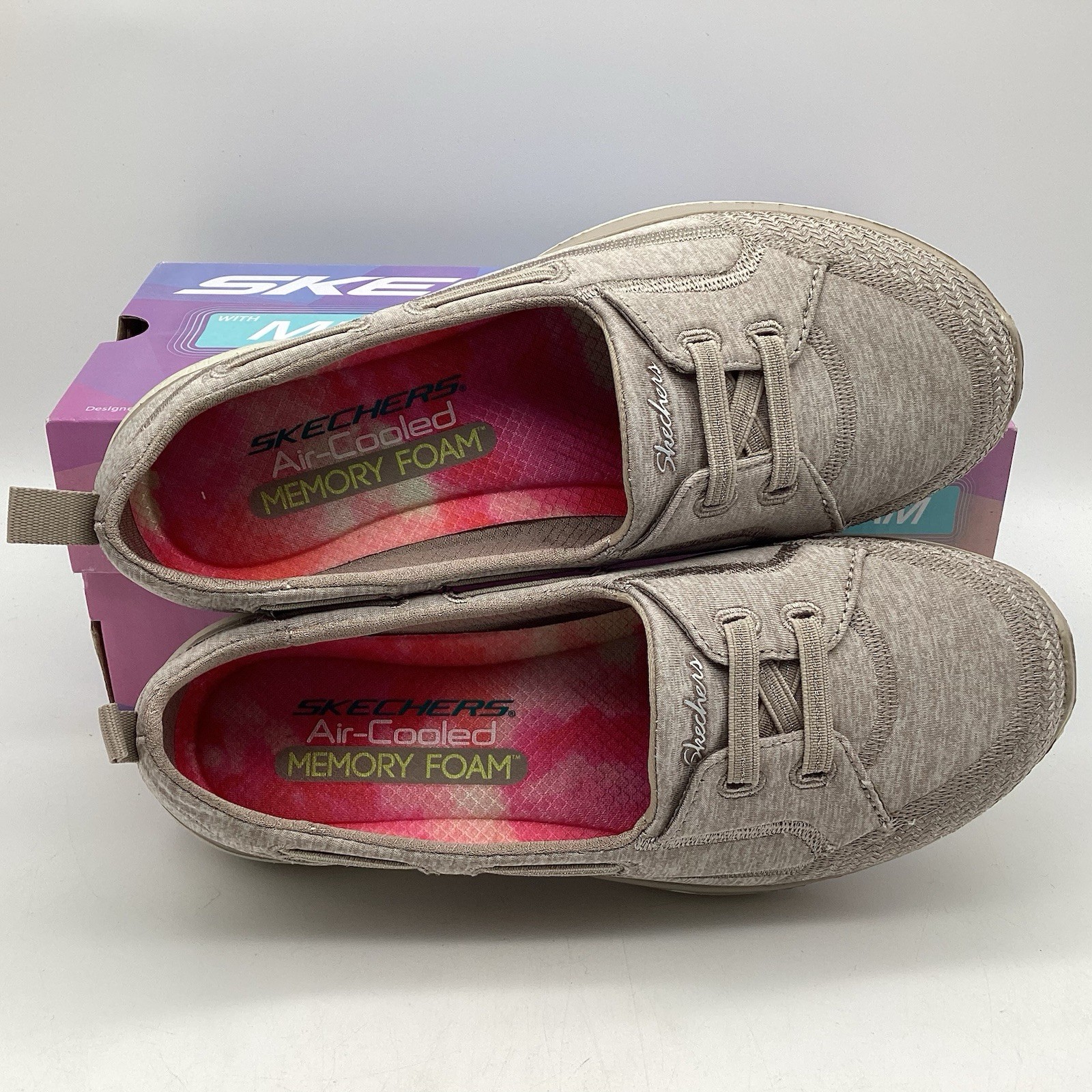 Skechers Memory Foam Women’s 5.5 Microburst Topnotch Taupe 23317 New With Box
