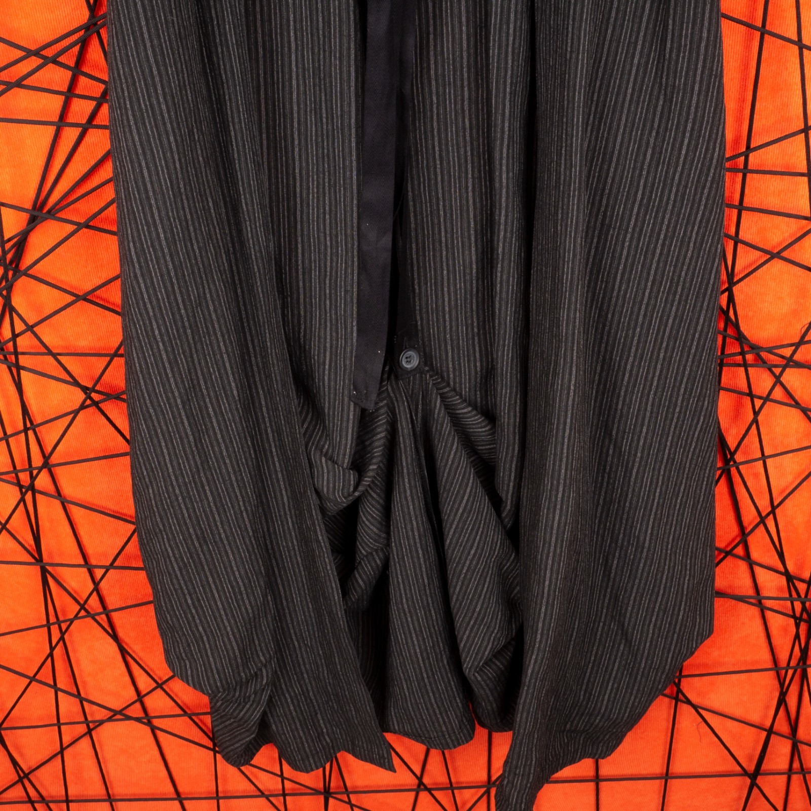 Ann Demeulemeester Gray Pinstripe Deconstructed Trench Vest Dress Cardigan 38 M