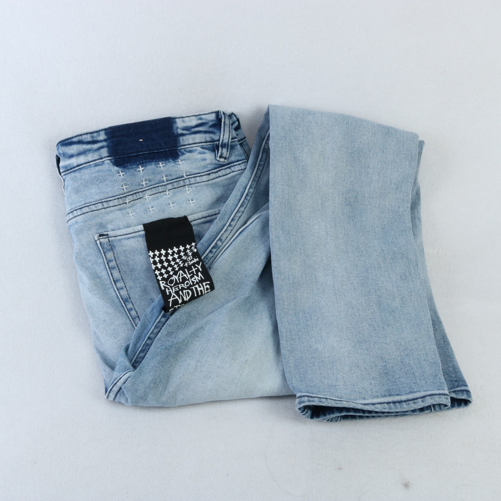 NWT NEW KSUBI VAN WINKLE TRASHED DREAMS DISTRESSED LIGHT WASH BLUE JEANS 36W