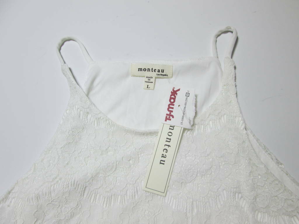 NWT T.J. Maxx Womens Size L Tank Top White Lace Floral Normal Strap Basic