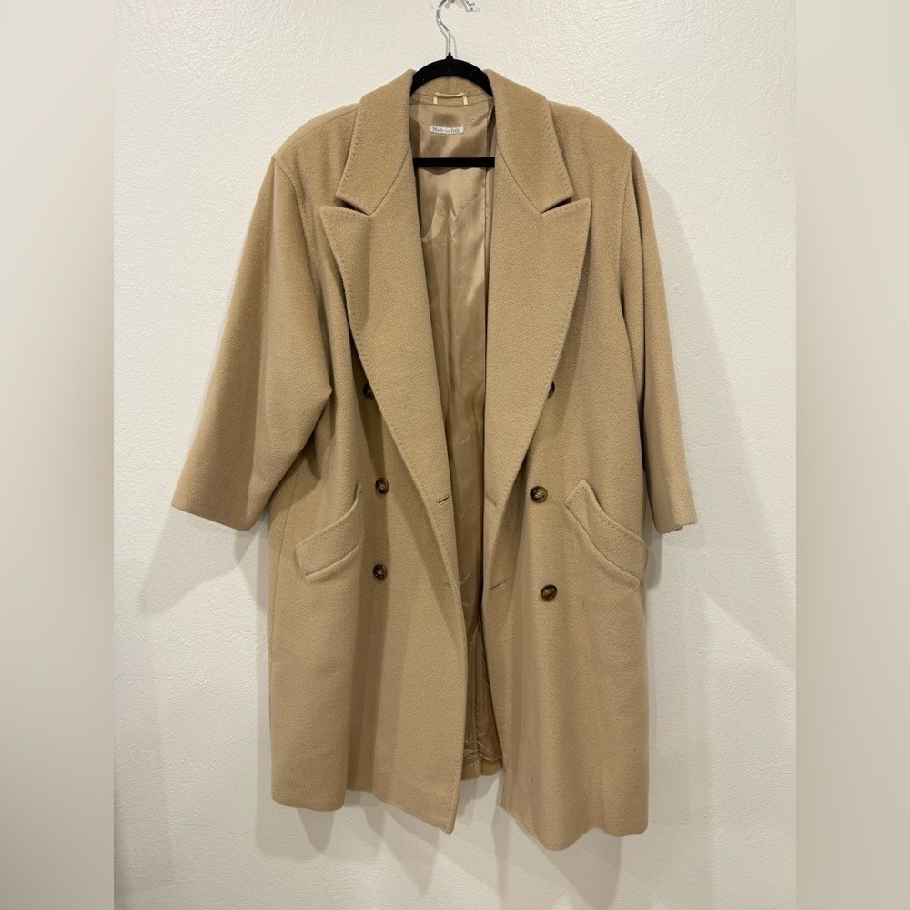 MaxMara 100% Wool Double Breasted Coat, US 12