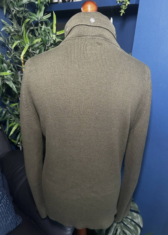 2007 C.P. Company Full Zip Hooded Cardigan Green Knitted Mens Size 52 Large