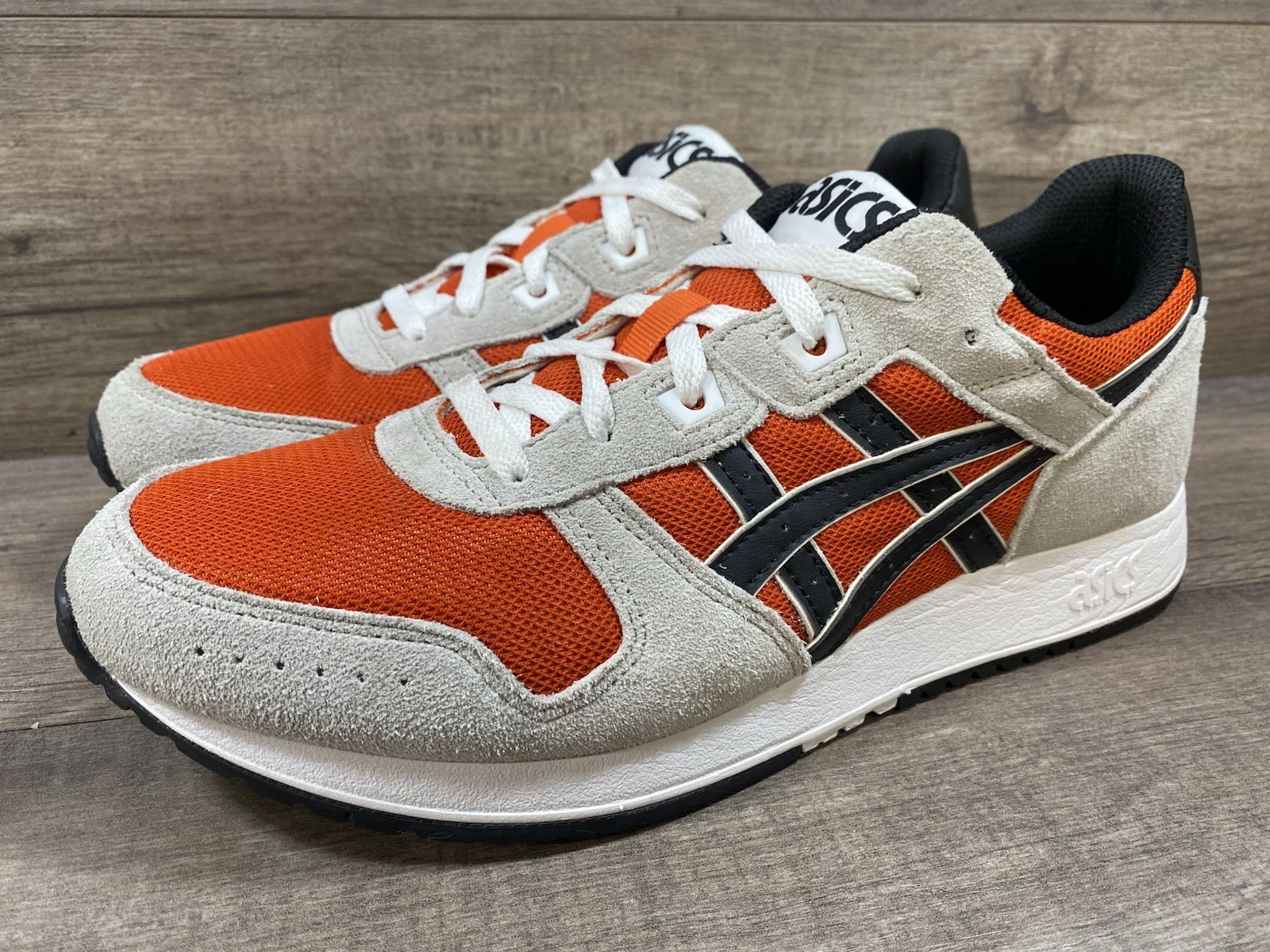 Asics Lyte Classic Shoes Sneakers Gray Orange 1201A477 Mens Size 9.5