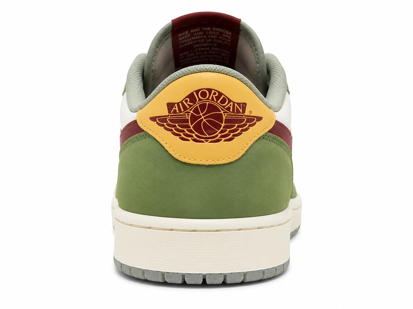 Nike Air Jordan 1 Low White Olive Red Leather Unisex Sneakers FN3727-100