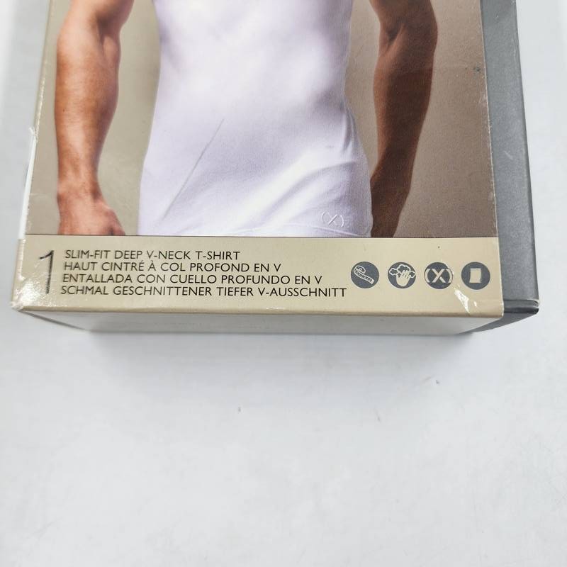 2(X)IST Pima Cotton Slim Fit Deep V-Neck Undershirt Men’s M White Short Sleeve
