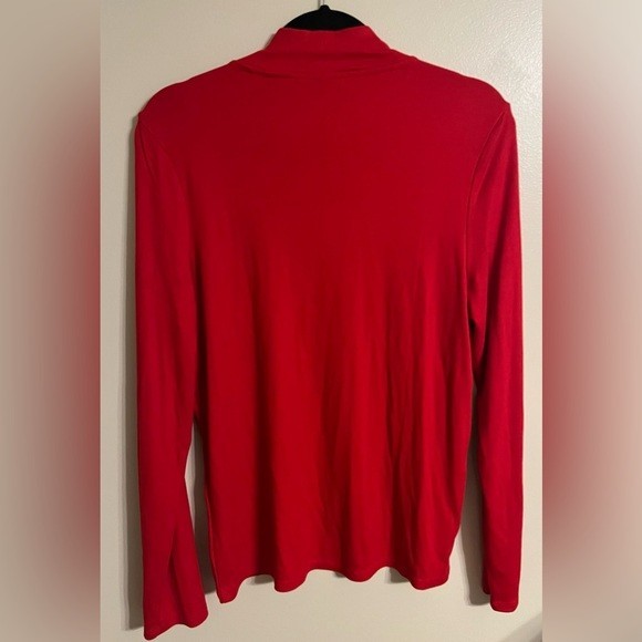NWT Lou & Grey Mock Neck Long Sleeved Women’s Shirt Size XL Red Holiday