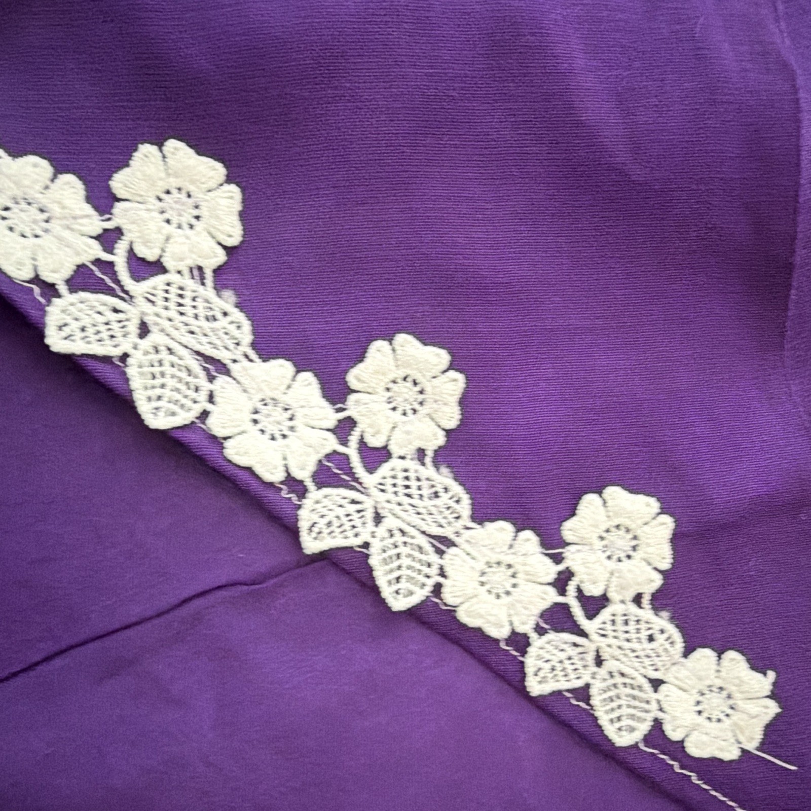Small Dog Under 13 lbs Purple with white floral Lace Scarf – tailored by seller