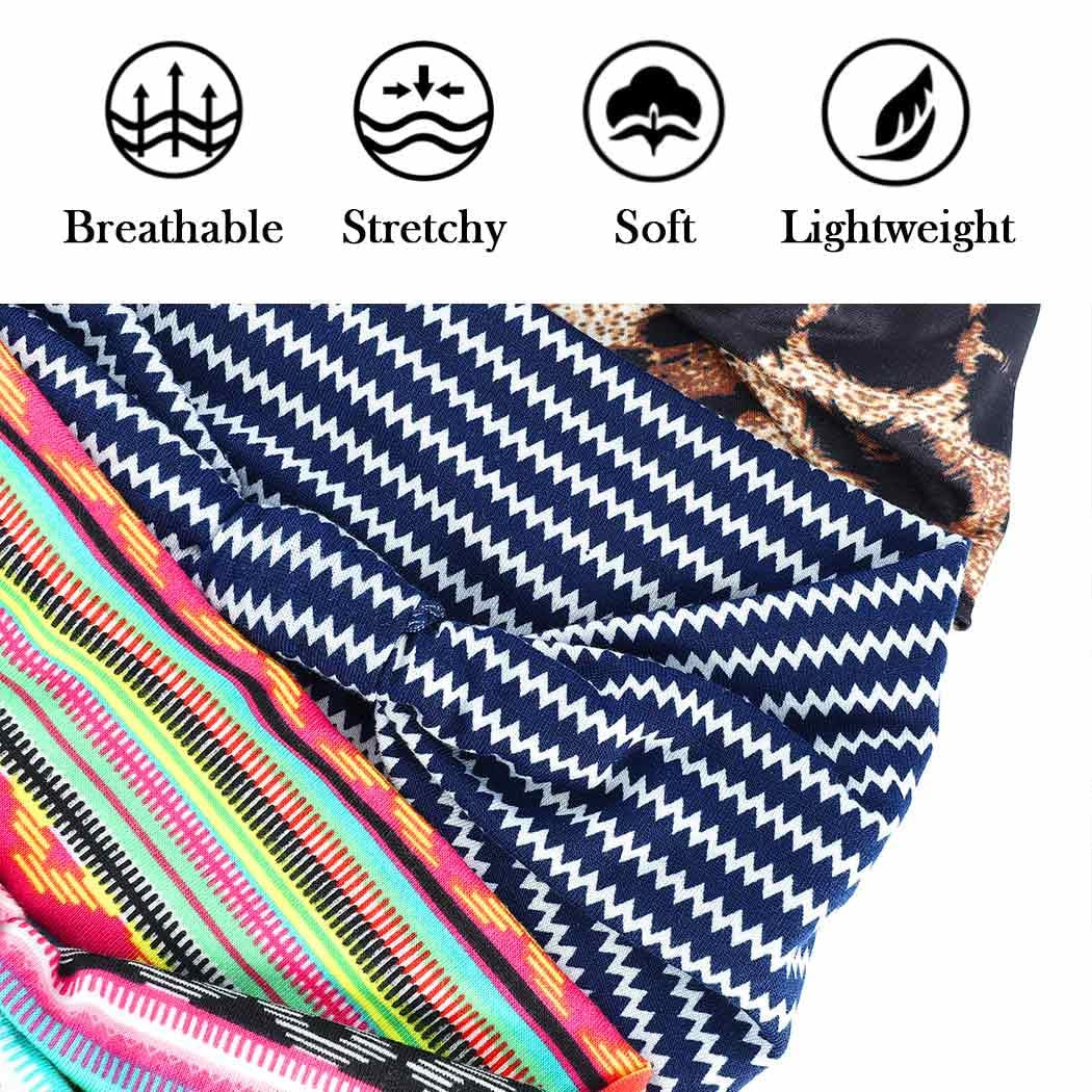 Boho Wide Headbands for Women Leopard Head Bands No Slip Thick Bandeau Head Wrap