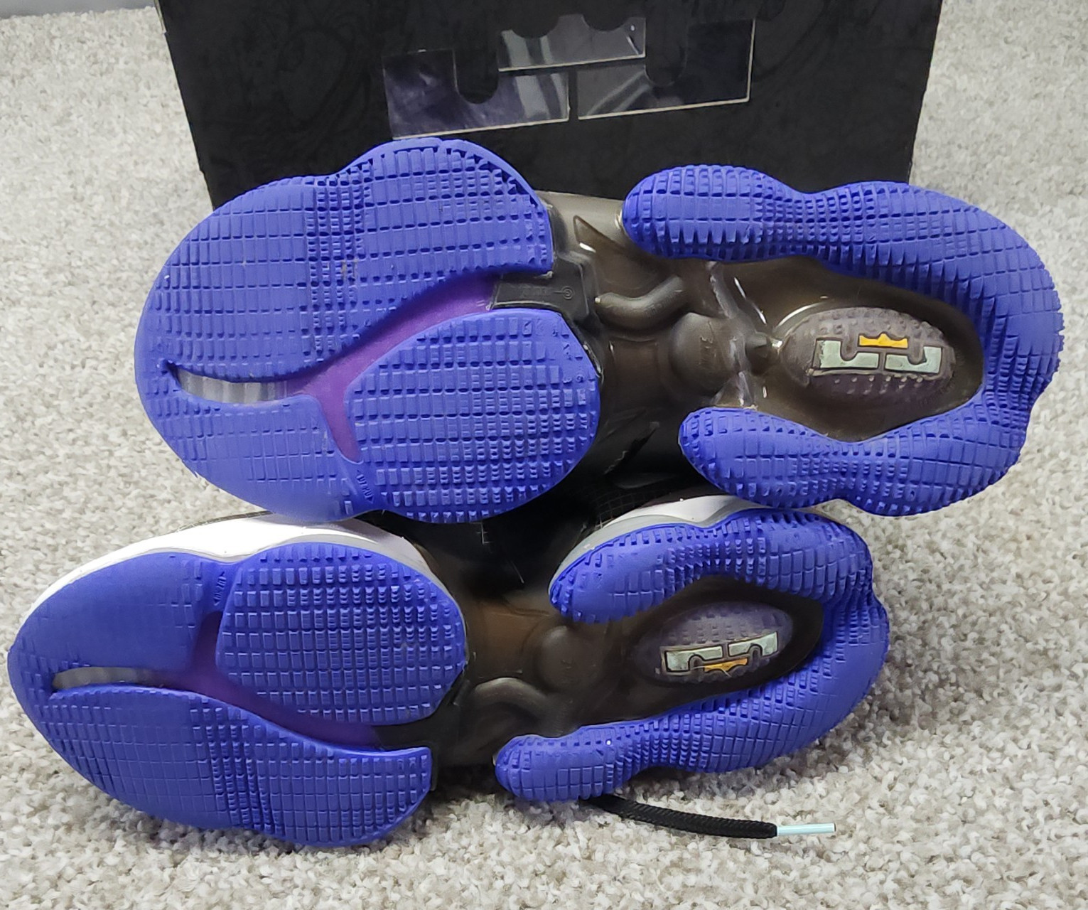 Nike LeBron 19 Hardwood Classic Laker Purple Gold Black Men Size 9.5