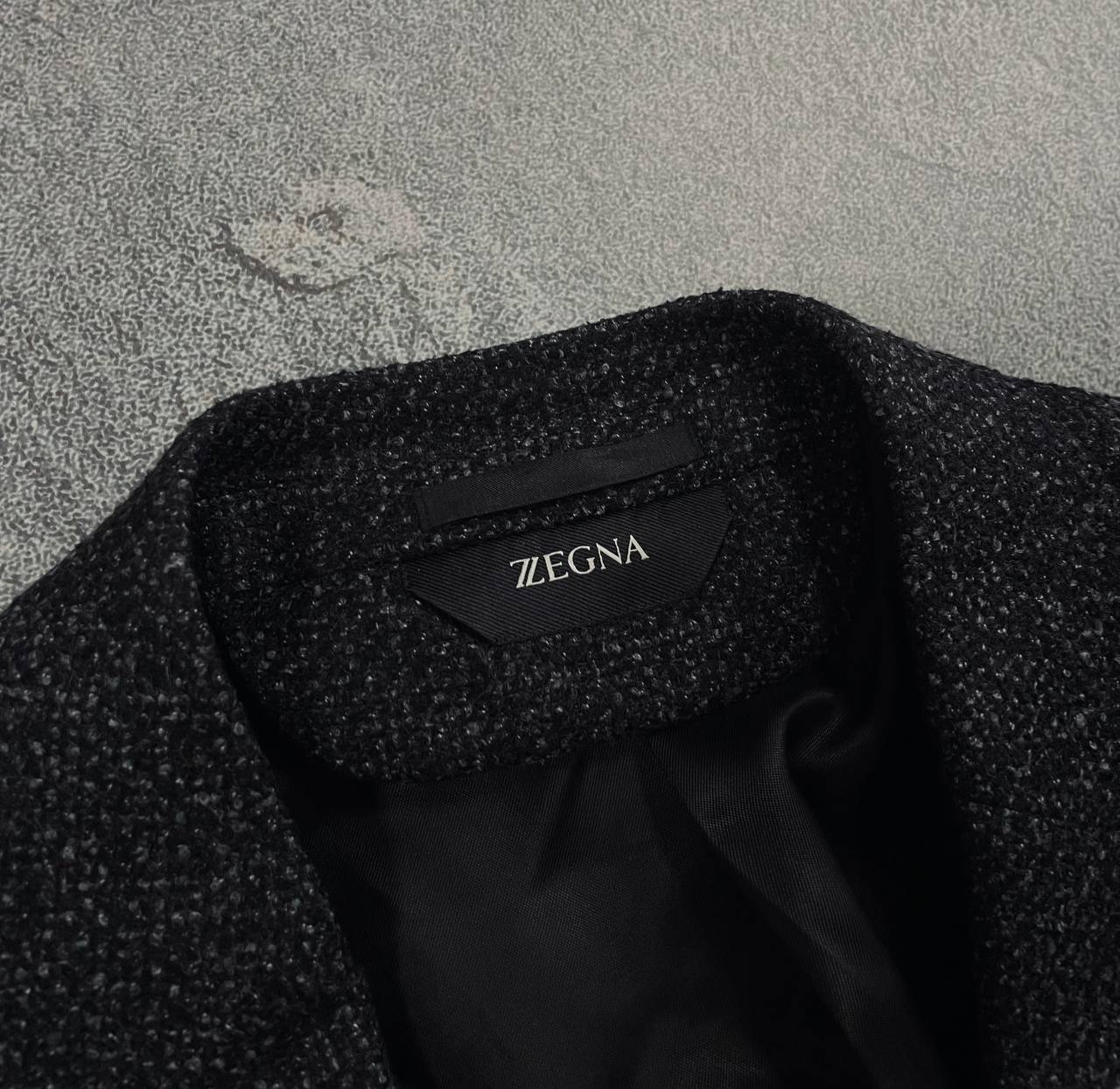 Ermenegildo Zegna Soft Drop 8 Black Textured Wool Blend Blazer Jacket Size 46R