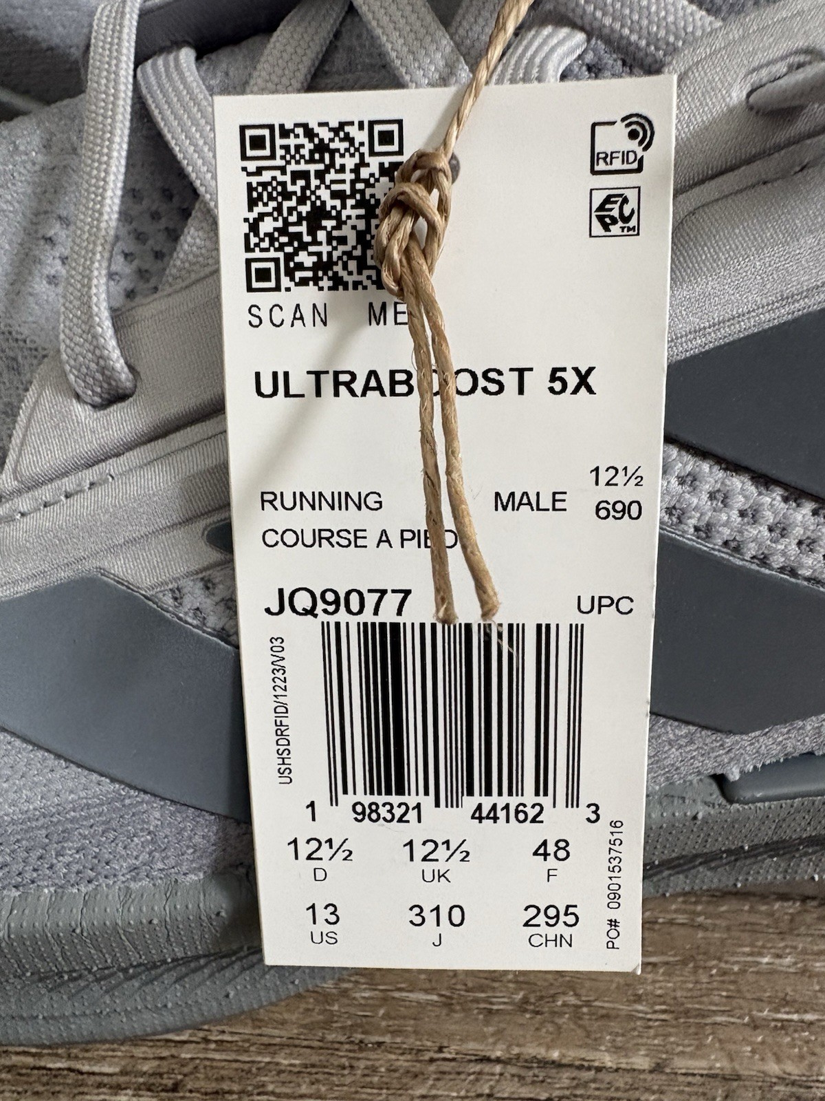 Adidas Ultraboost 5x Running Shoes Grey Halo Silver Men’s Sz 13 JQ9077