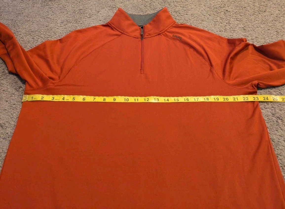UNRL Interlock 1/4 Zip Canyon Orange Pullover Men’s Large