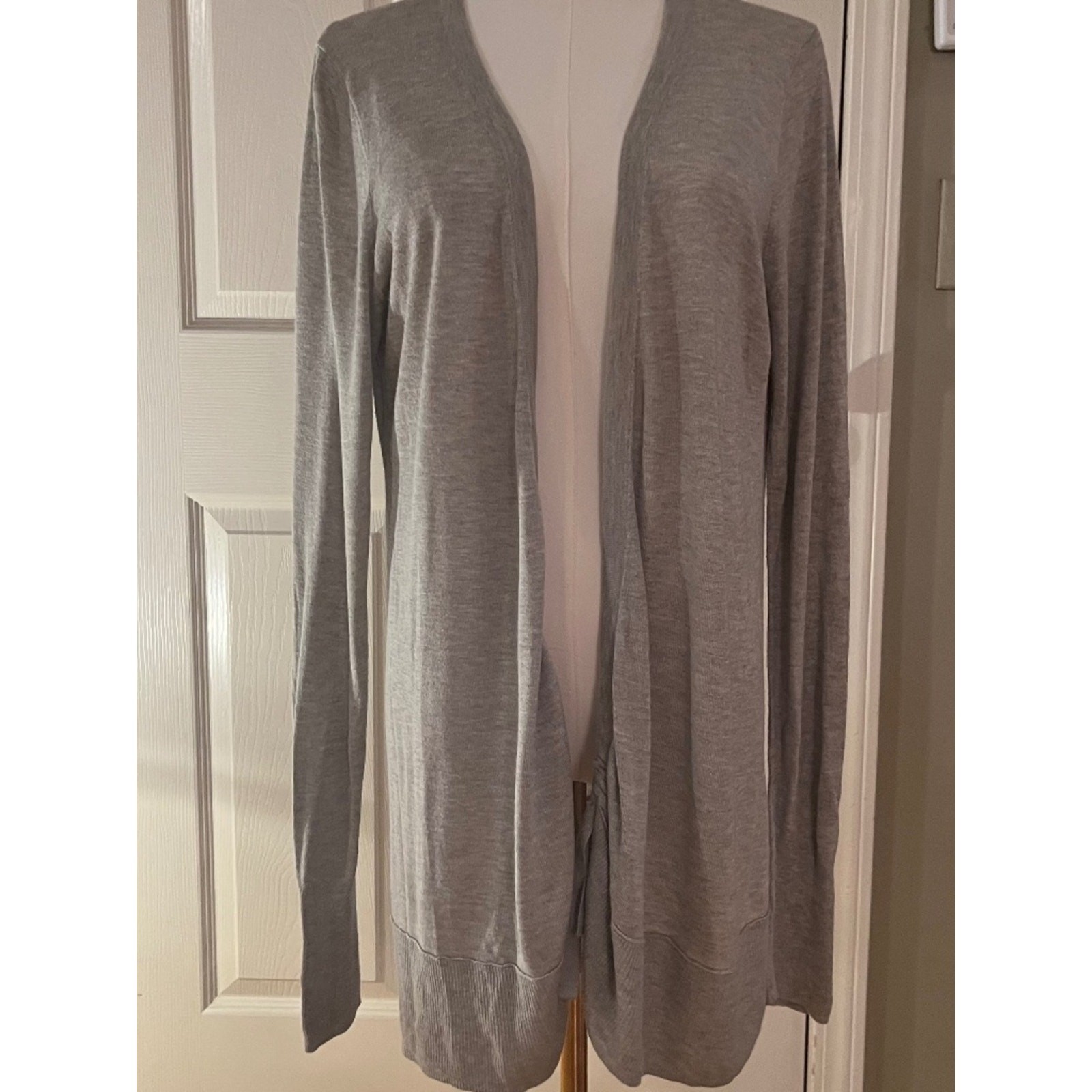 J.Crew Ultra Soft Lightweight Rayon Silk Gray Tie Cardigan M