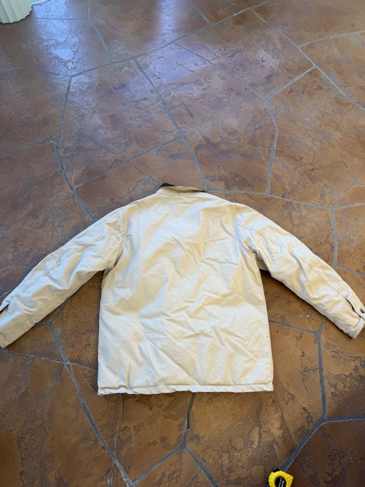 Timberland Men’s Beige Work Jacket Button Lined Quilted Corduroy Collar -XXL