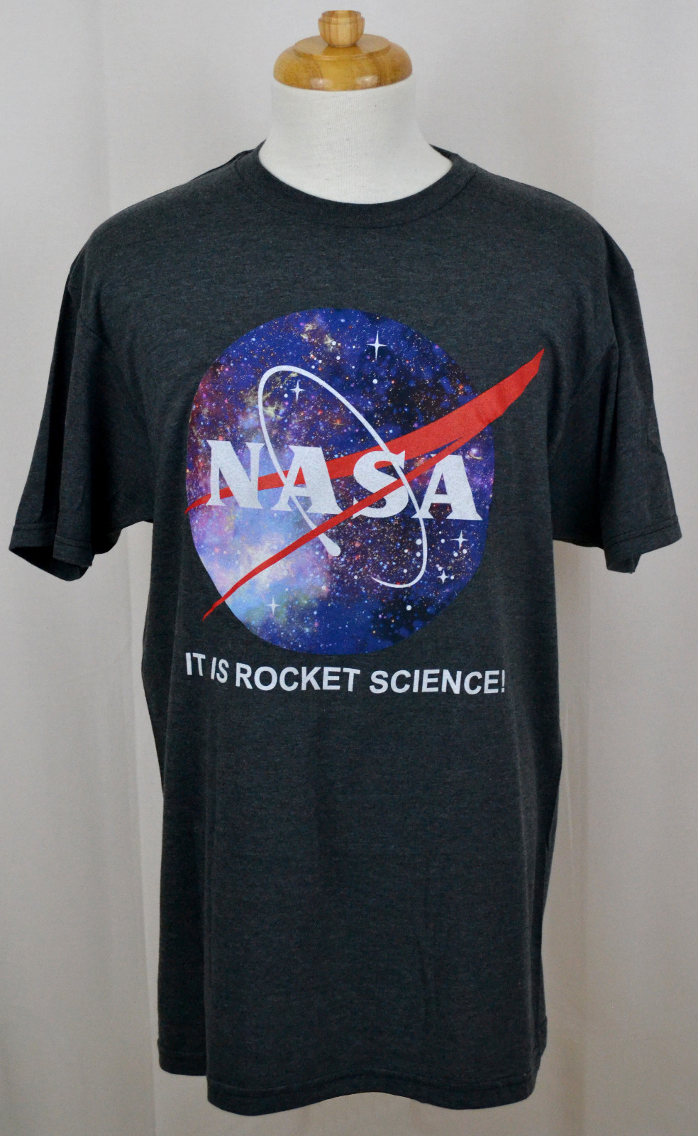 NASA T-shirt Space Agency Rocket Science Graphic Tee Dark Hthr Gray NWT