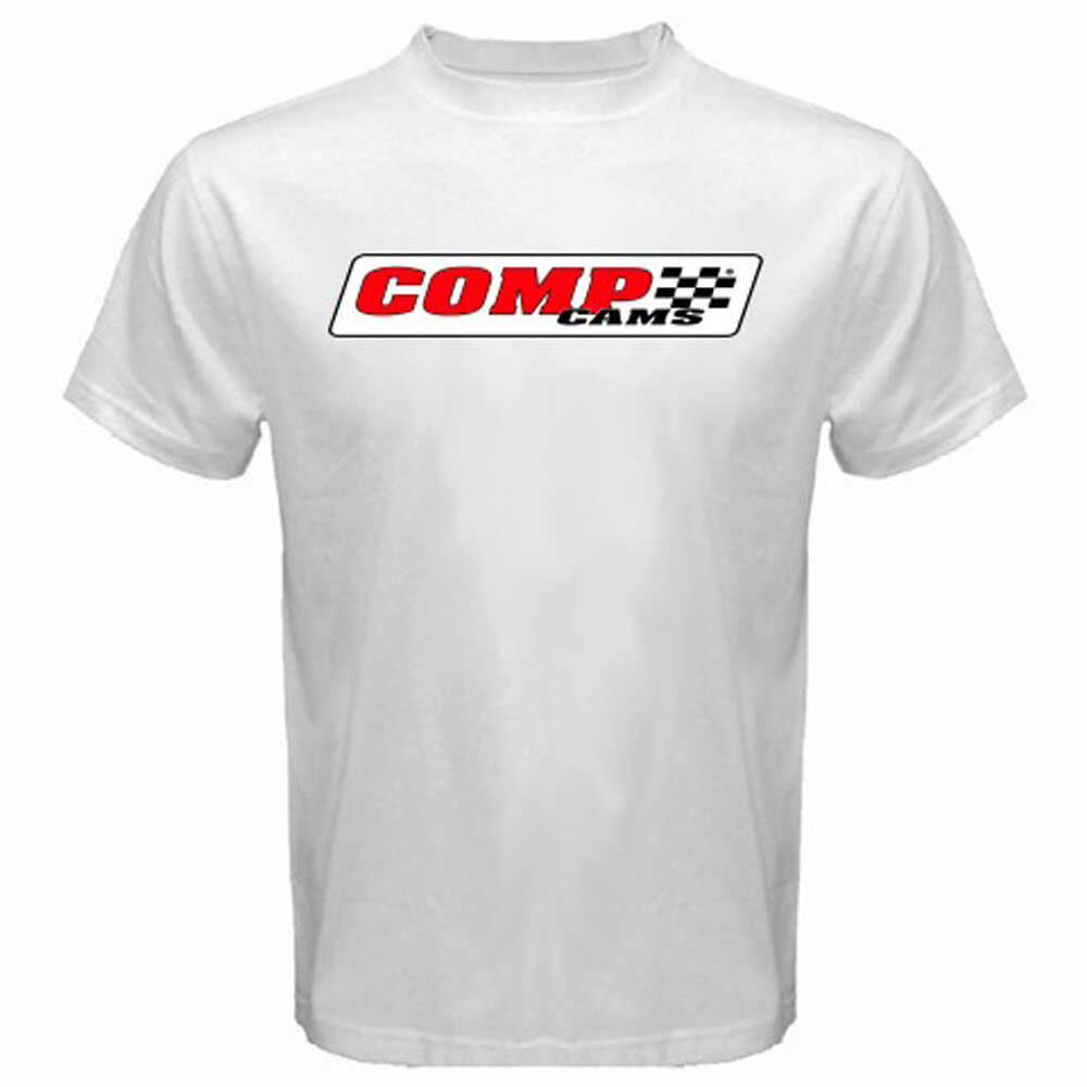 COMP Cams Manufacturer Racing Car Motorcycle Men’s White T-Shirt Size S-5XL