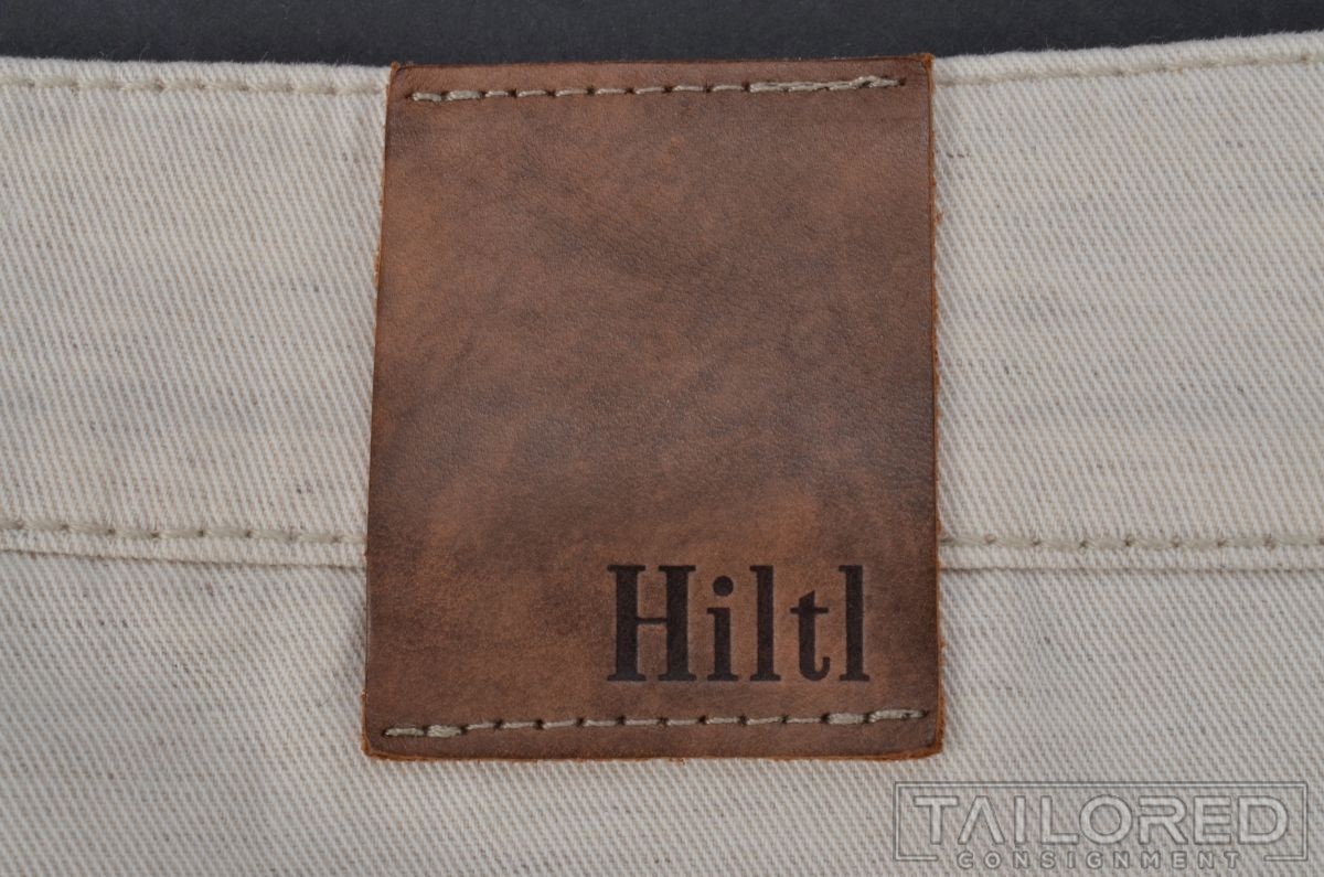 HILTL John Solid Beige Cotton Linen Denim Twill Mens Luxury Jeans – 36