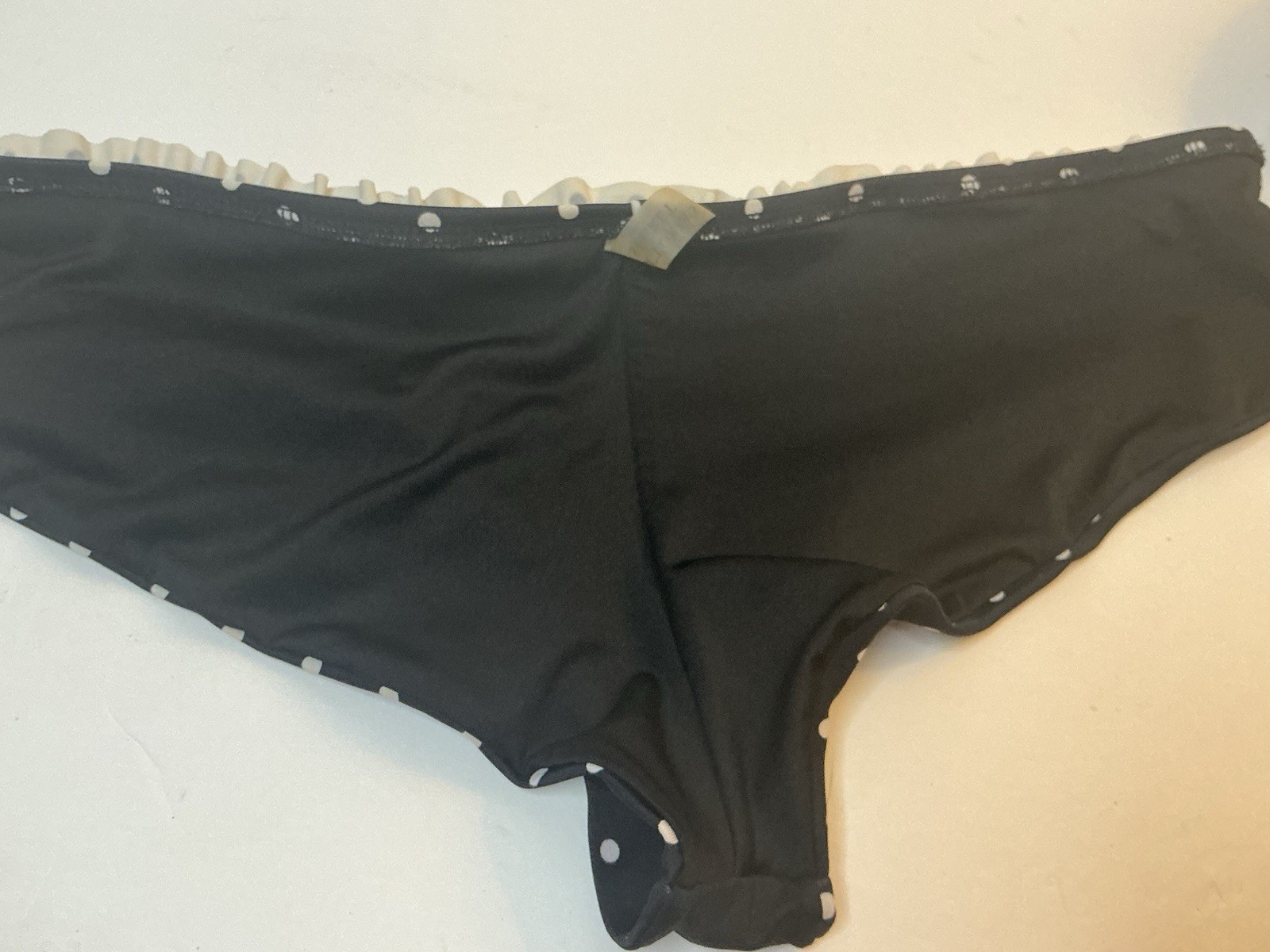 Black Swim Bottoms With White Polka Dots Size Medium Victoria’s Secret