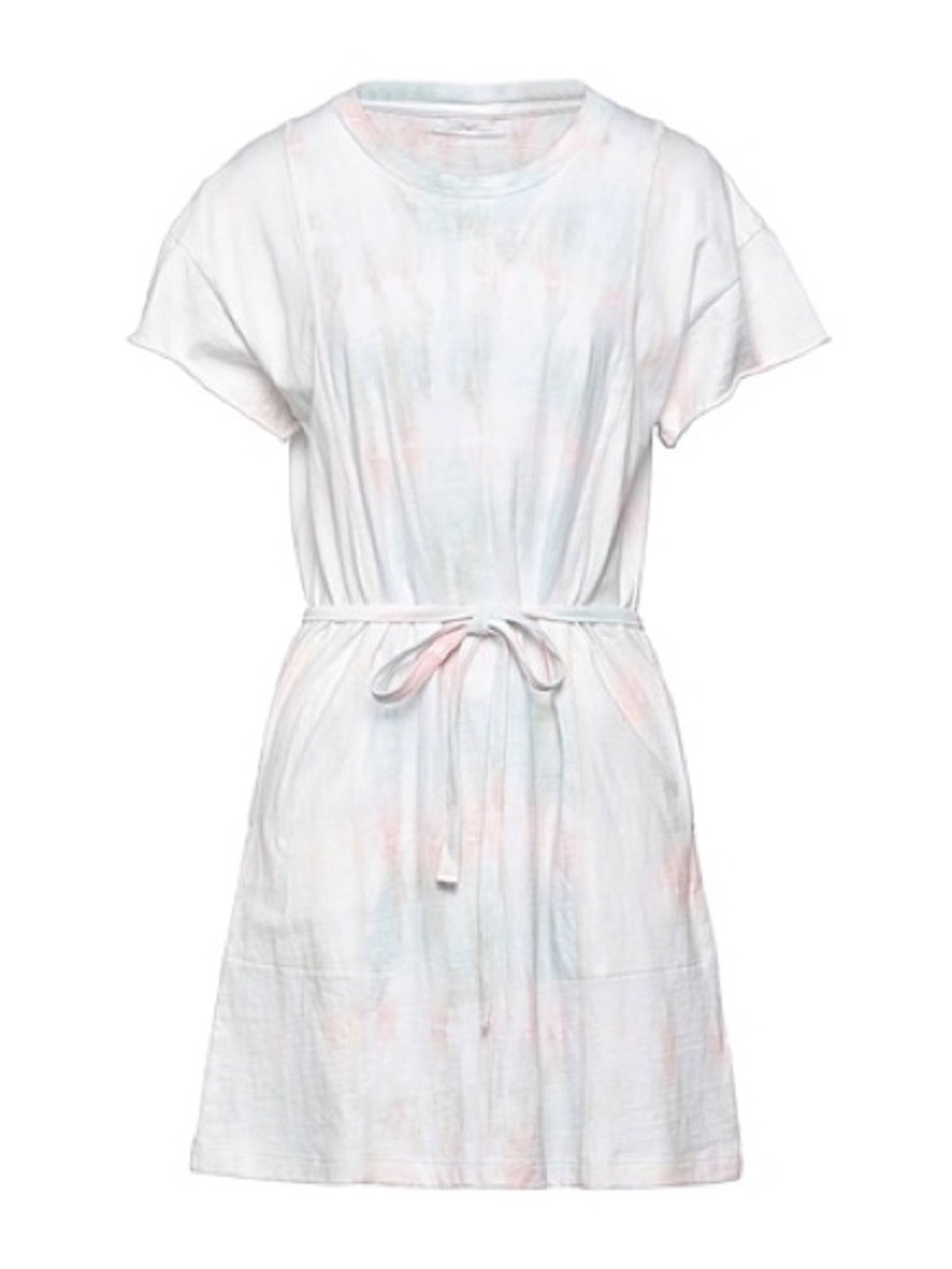 John Elliott Pastel Tie Dye T Shirt Dress Tie Waist Pink White Size S