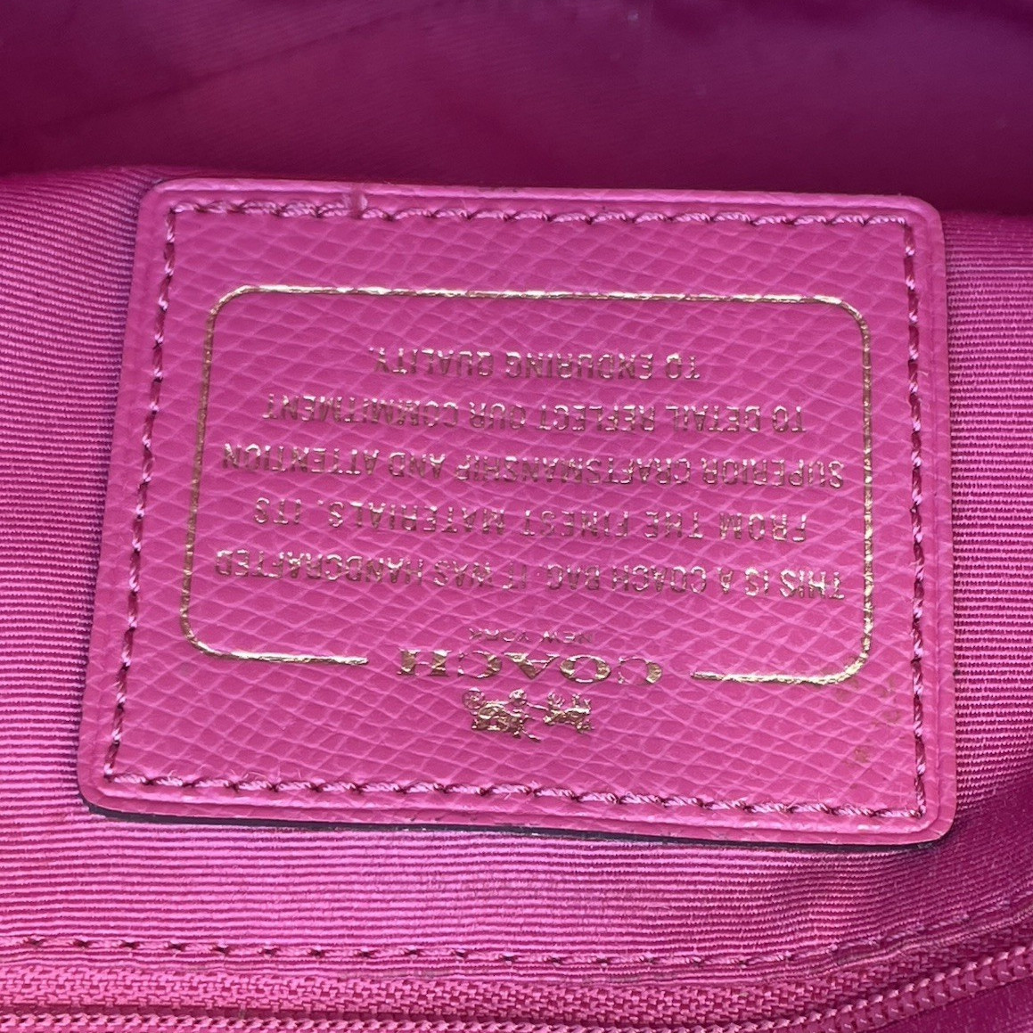 Coach Signature Tote Zip Bag w/ Matching Wristlet brown Pink gold