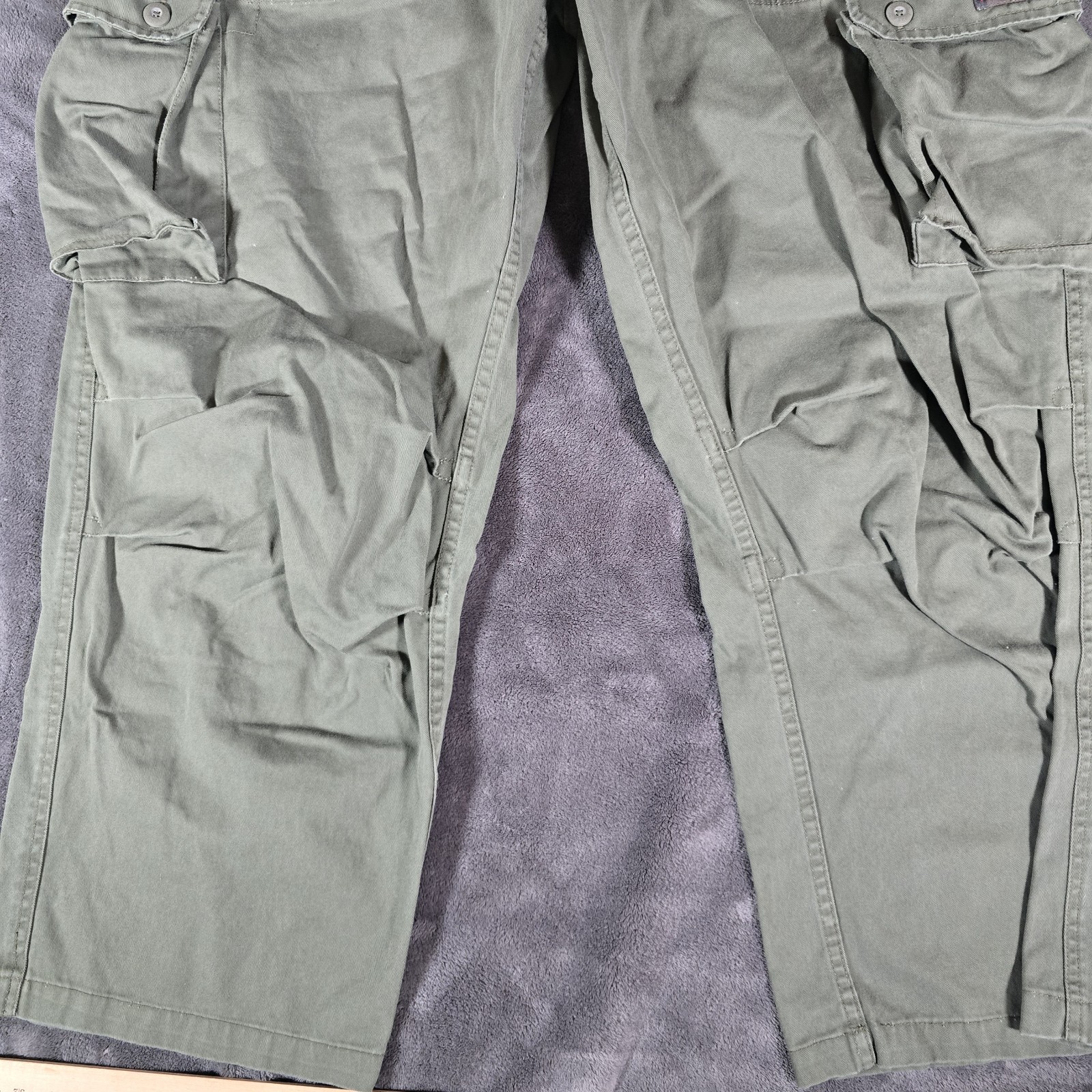 Vtg Bugle Boy Army Patch Cargo Pant Mens 42×32 Green 90s Y2K Baggy Skater Grunge