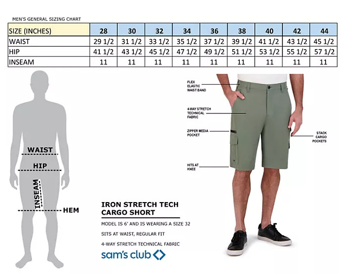 IRON Clothing Co Men’s Stretch Twill Multi Pocket Cargo Short