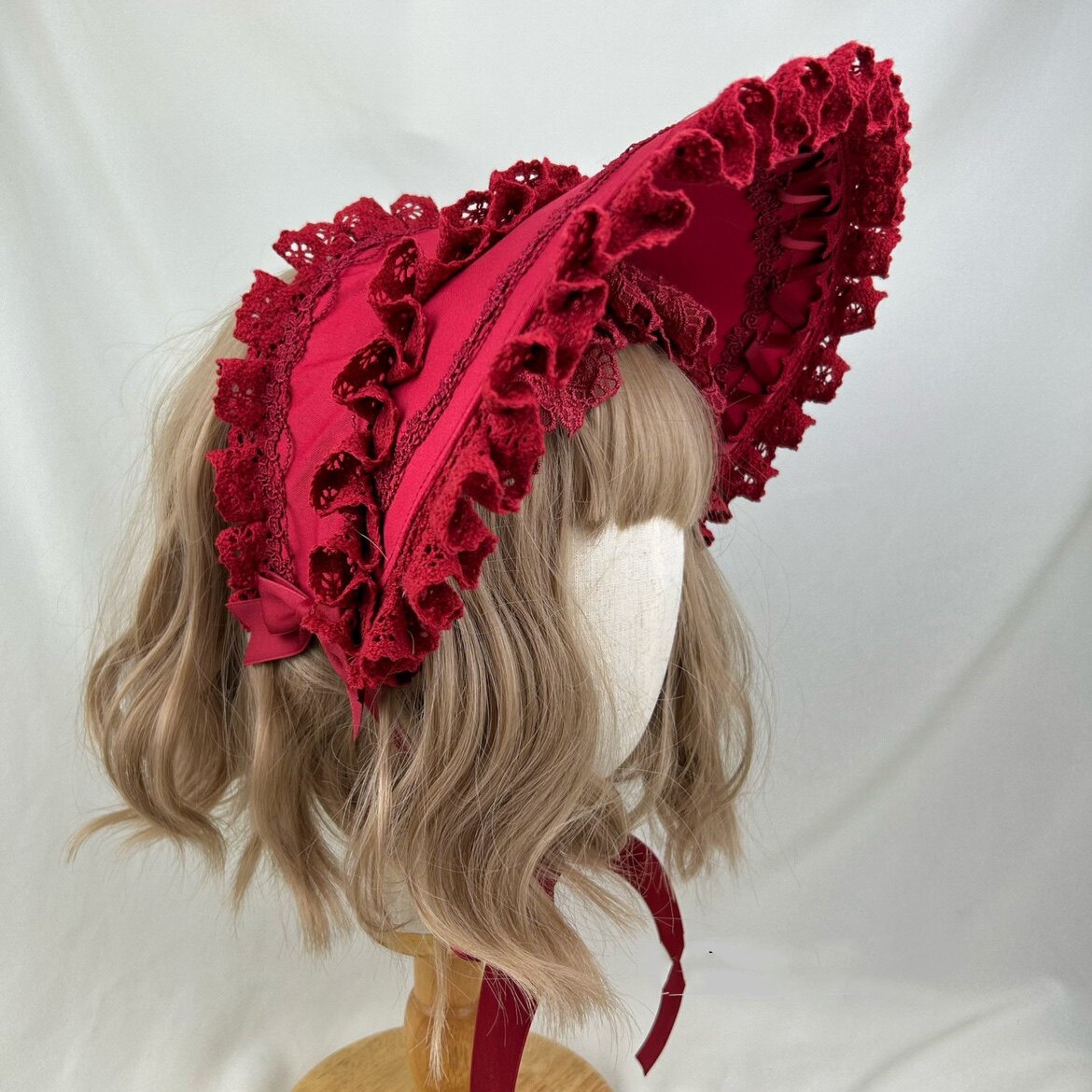 Gothic Women Multi Layer Half Bonnet Hat Victorian Ladies Bonnet for Parties