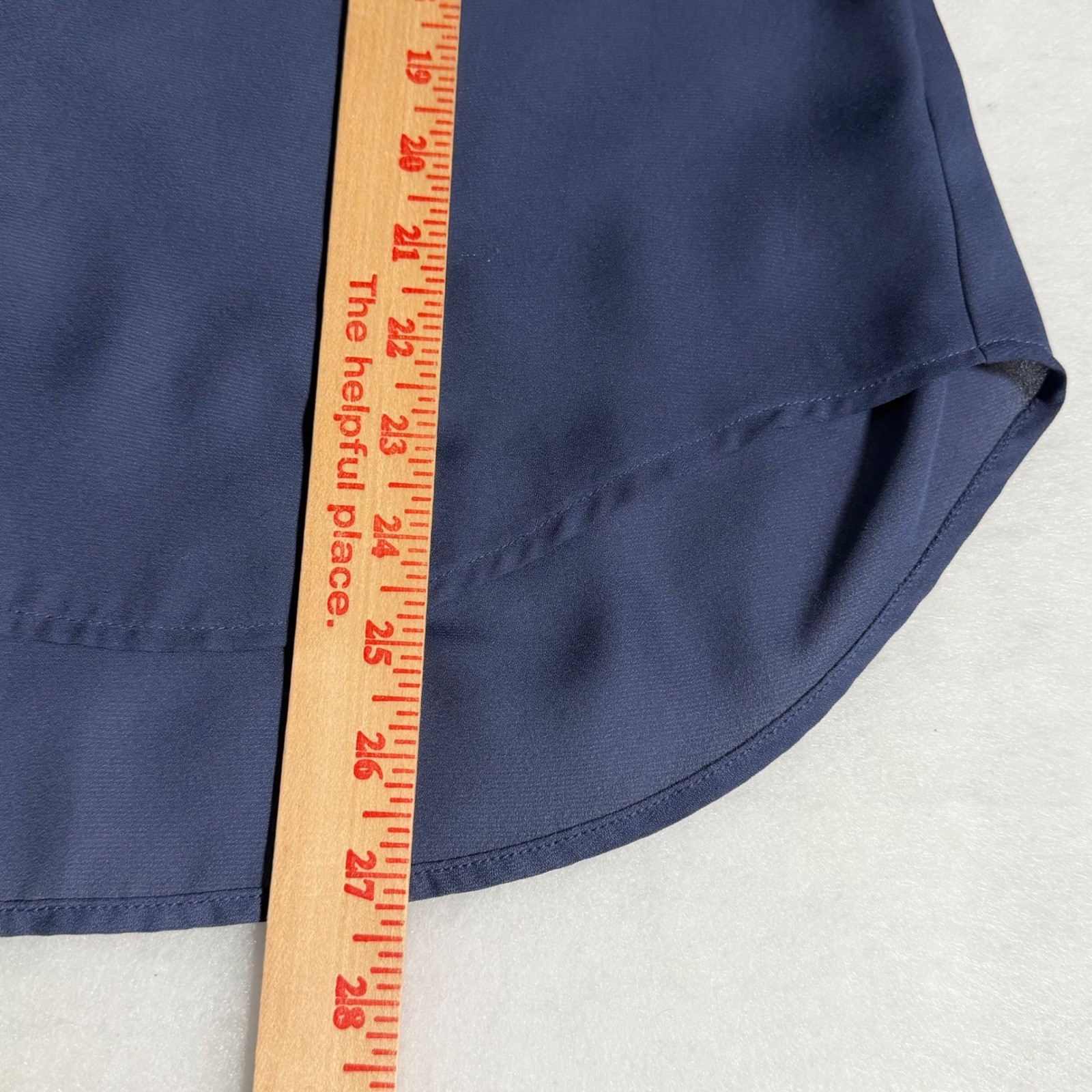 By & By Womens Large Blue Roll Tab Sleeve Button Down Blouse Chest Pockets