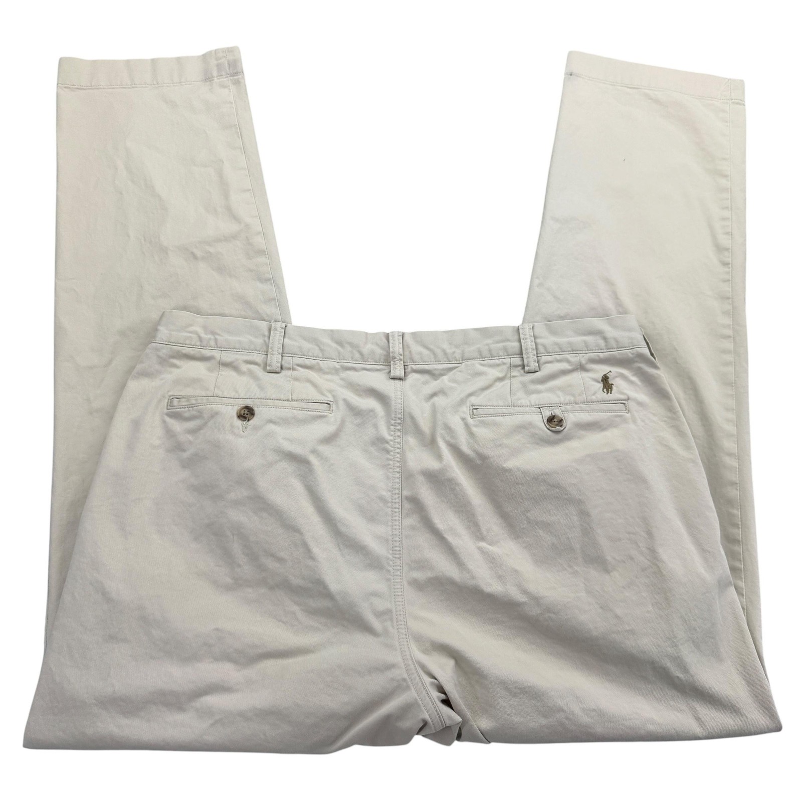 Polo Ralph Lauren Pants Mens 38 X 34 Beige Chino Stretch Straight Fit STAIN