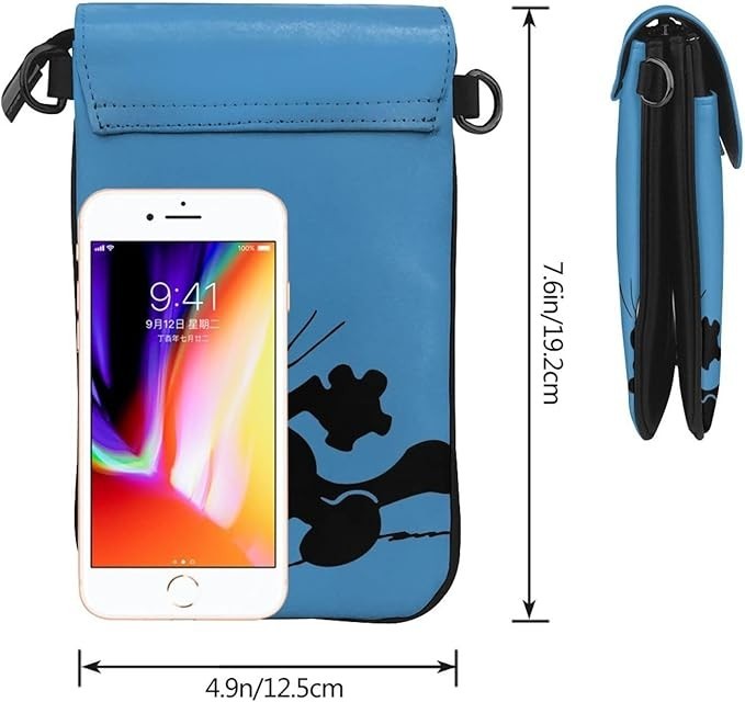 Felix the Cat Smartphone Pouch PU Leather Shoulder Bag 19cm x 12.5cm x 4cm