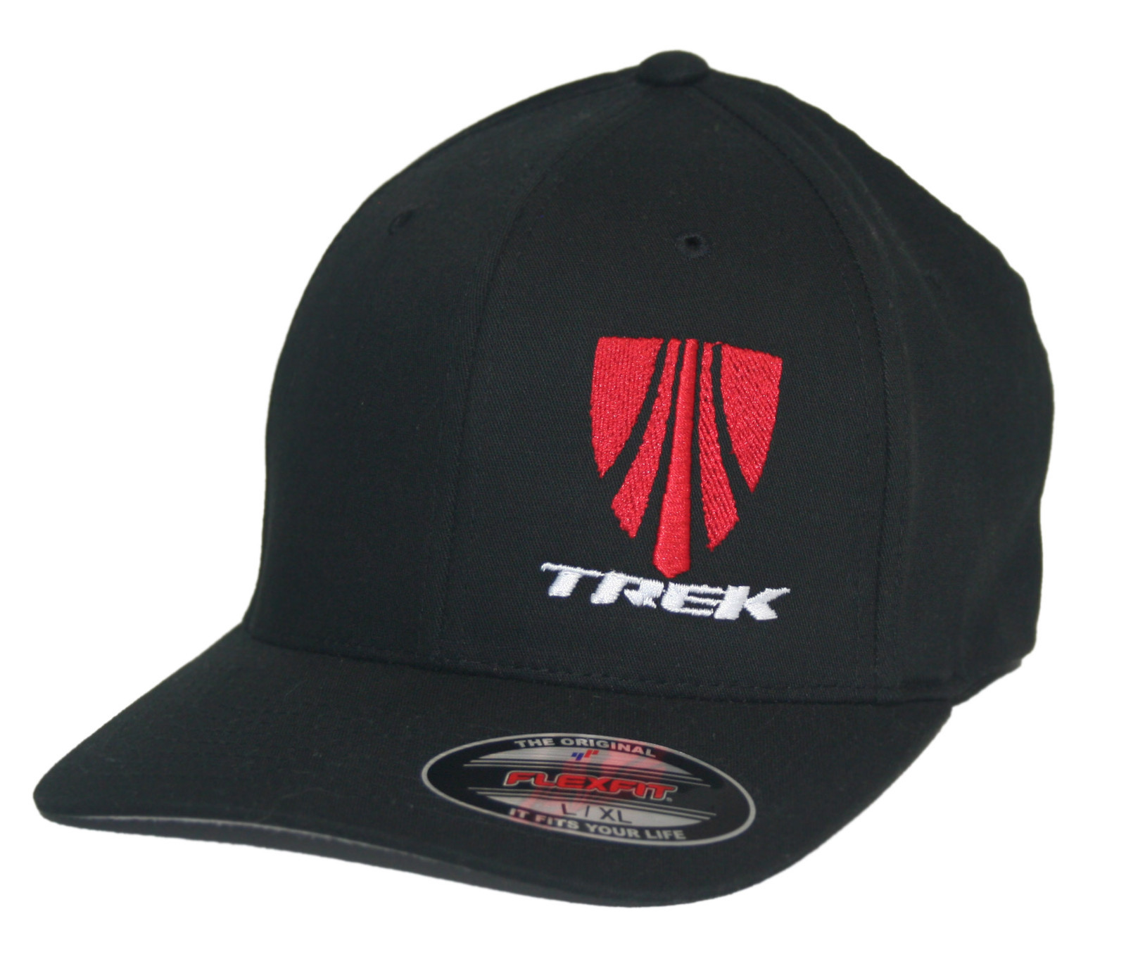 TREK HAT FLEXFIT CURVED BILL CAP BLACK S/M L/XL XL/XXL BIKE BICYCLE MTB