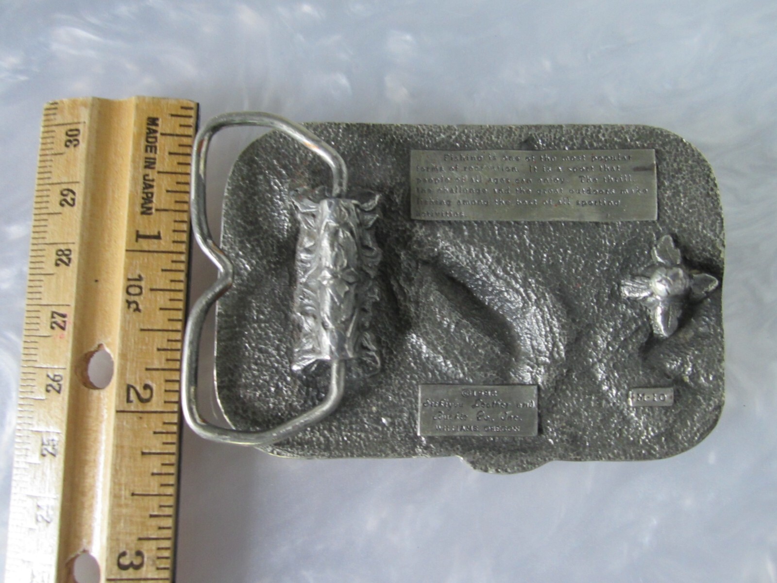 VINTAGE 1982 SALMON FISH OUTDOOR SPORTS FISHING SISKIYOU FISHERMANS BELT BUCKLE