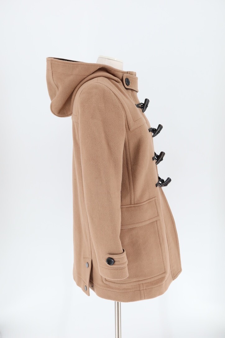 Burberry Women Size 4 (UK 6) Brown Baysbrooke Wool Check & Hearts Duffle Coat
