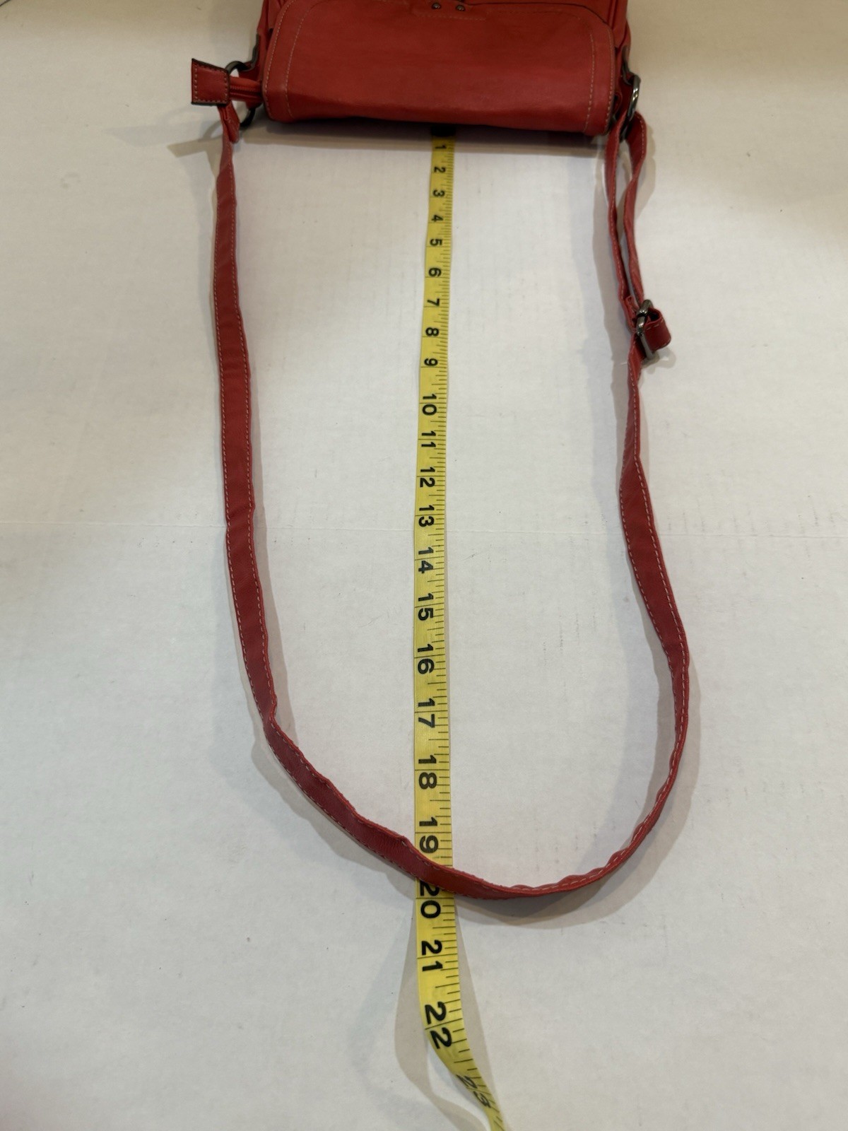 Vintage Amphora Red Leather Crossbody or Saddle-Style Adjustable Strap HTF
