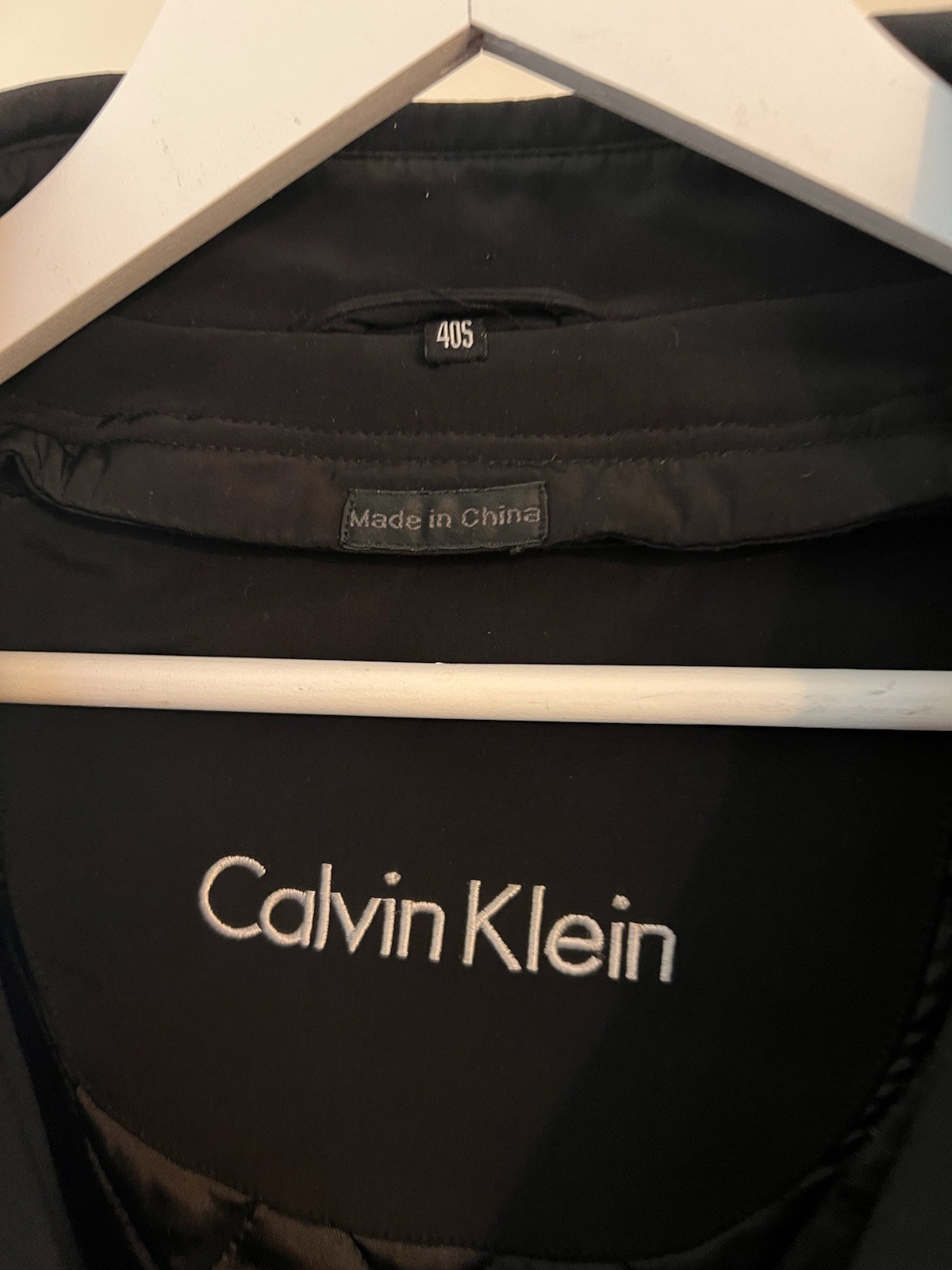 Calvin Klein Men’s 40S Black Trench/Over Coat Removable Liner