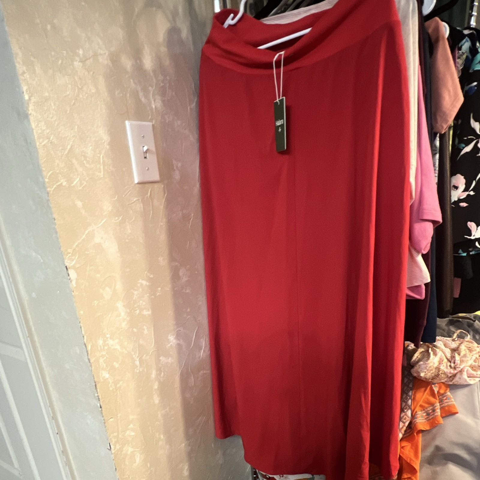 Halara Red Solid Breathable Quick Dry Long Sleeve skirt One-Piece Women’s L