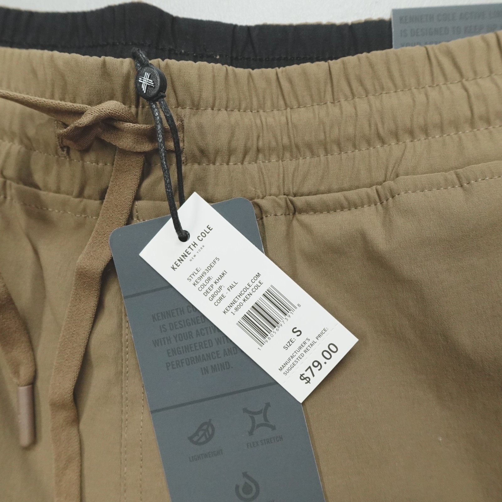 Kenneth Cole Active Men’s Tech Cargo Jogger Pants Khaki Tan Flex Stretch NWT
