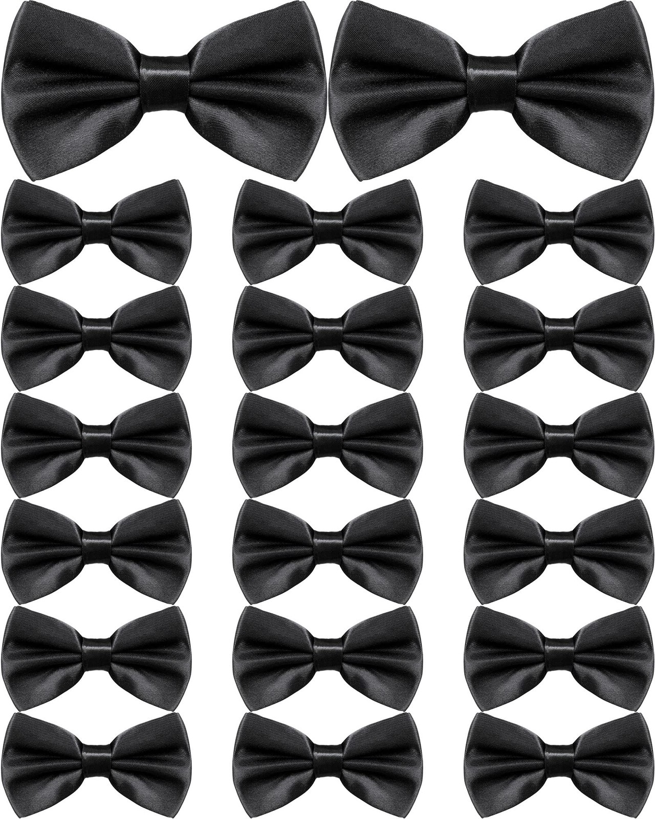 Hercicy 20 Pieces Bow Ties for Men, Formal Satin Solid Tuxedo Adjustable Leng…