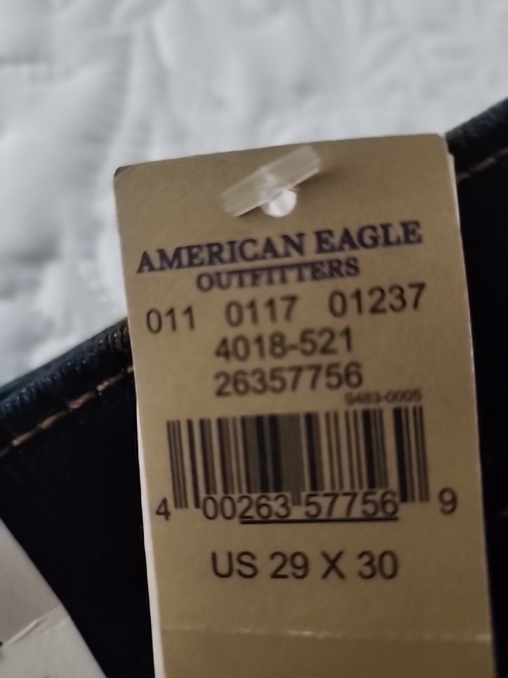 American Eagle Outfitters Extreme Flex Slim Straight Jeans size 29/30 New Tags