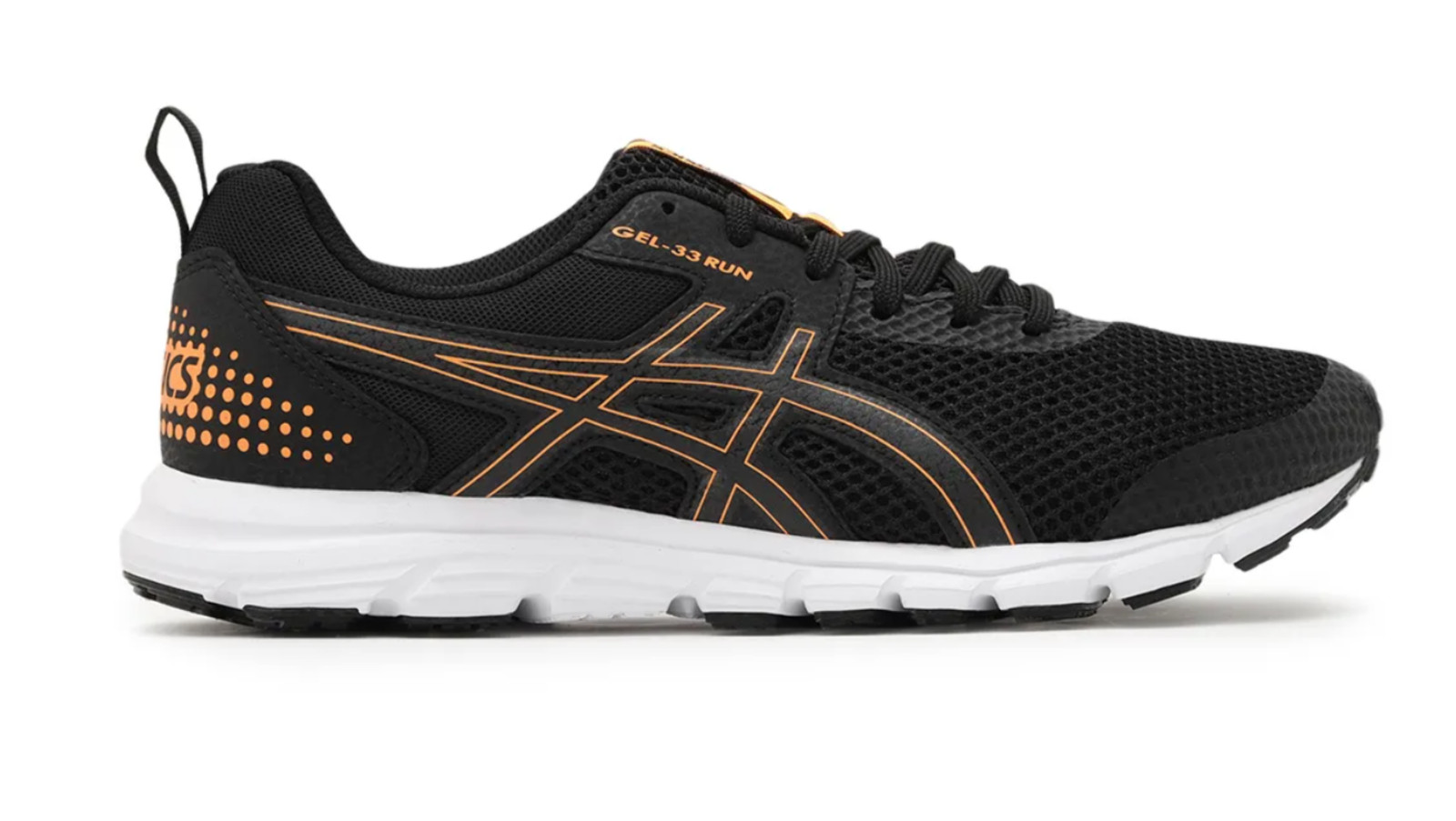 ASICS GEL-33 RUN Performance Running Sneakers “Black/Shocking Orange” Size 11