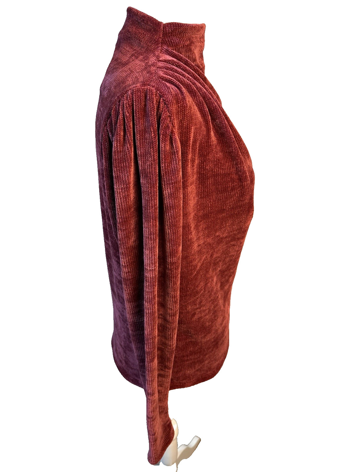 Express NWT Maroon Chenille Pullover with one side shoulder pleating Size S