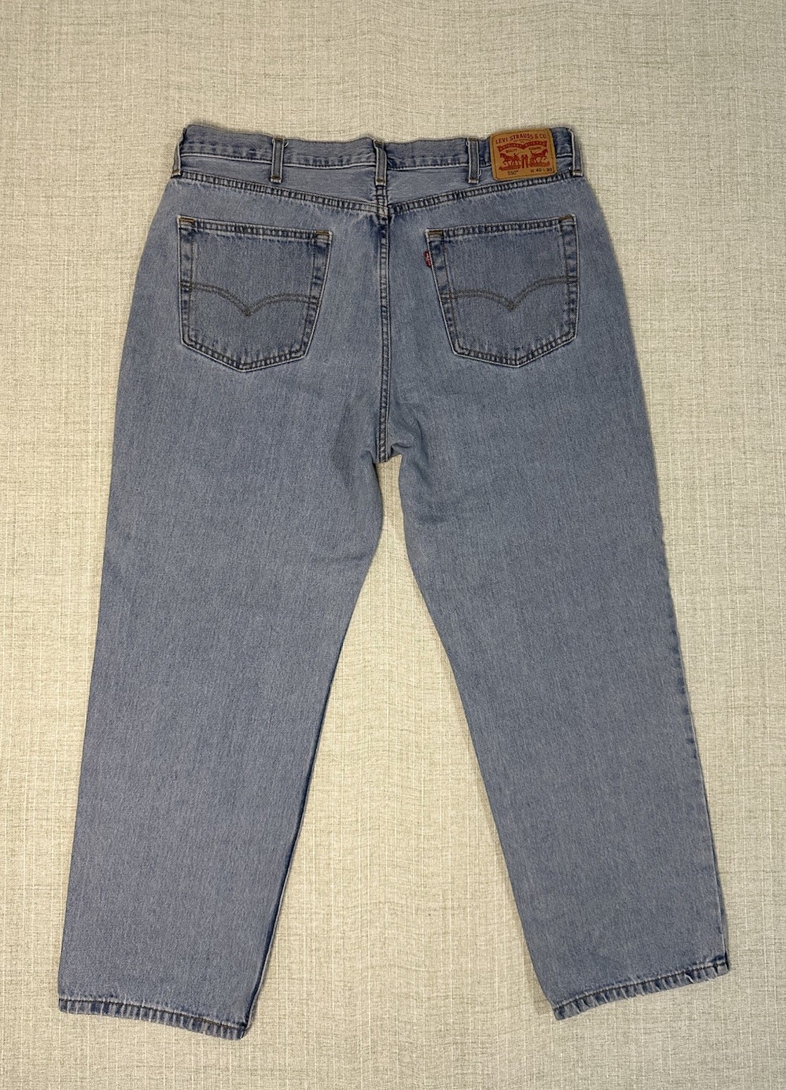 Levi’s 550 Relaxed Fit Medium Blue 100% Cotton Denim Jeans Men’s 40X30