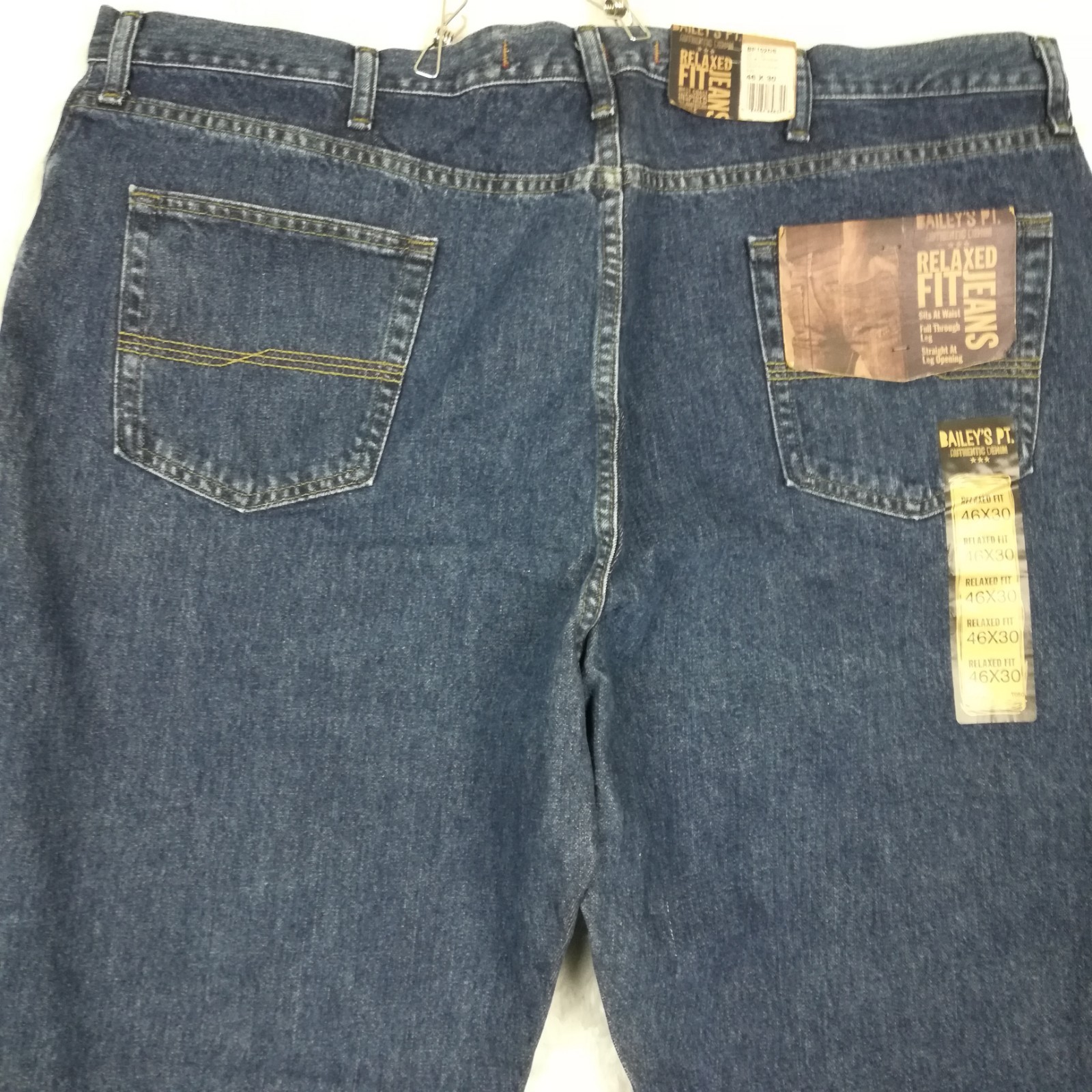Bailey’s Pt Mens Jeans Straight Leg Relaxed Blue Denim Dark Stonewash 46×30 New