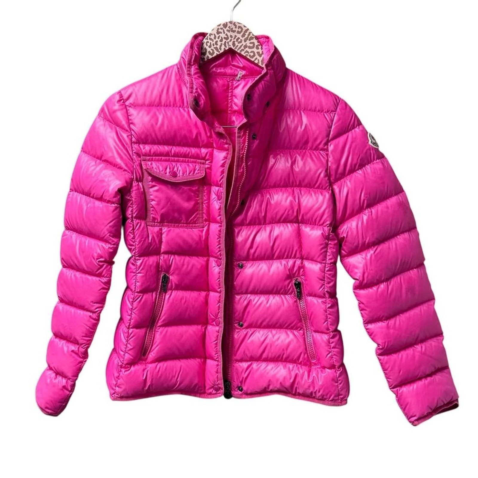 Moncler Kids Armoise Giubotto Down Winter Coat Designer Jacket Hot Pink 14