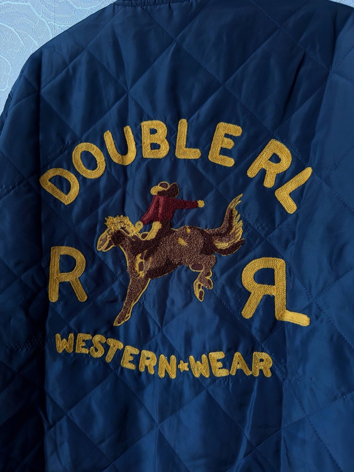 RRL Double RL Reversible Quilted Liner Jacket Embroidered Western Cowboy L NEW