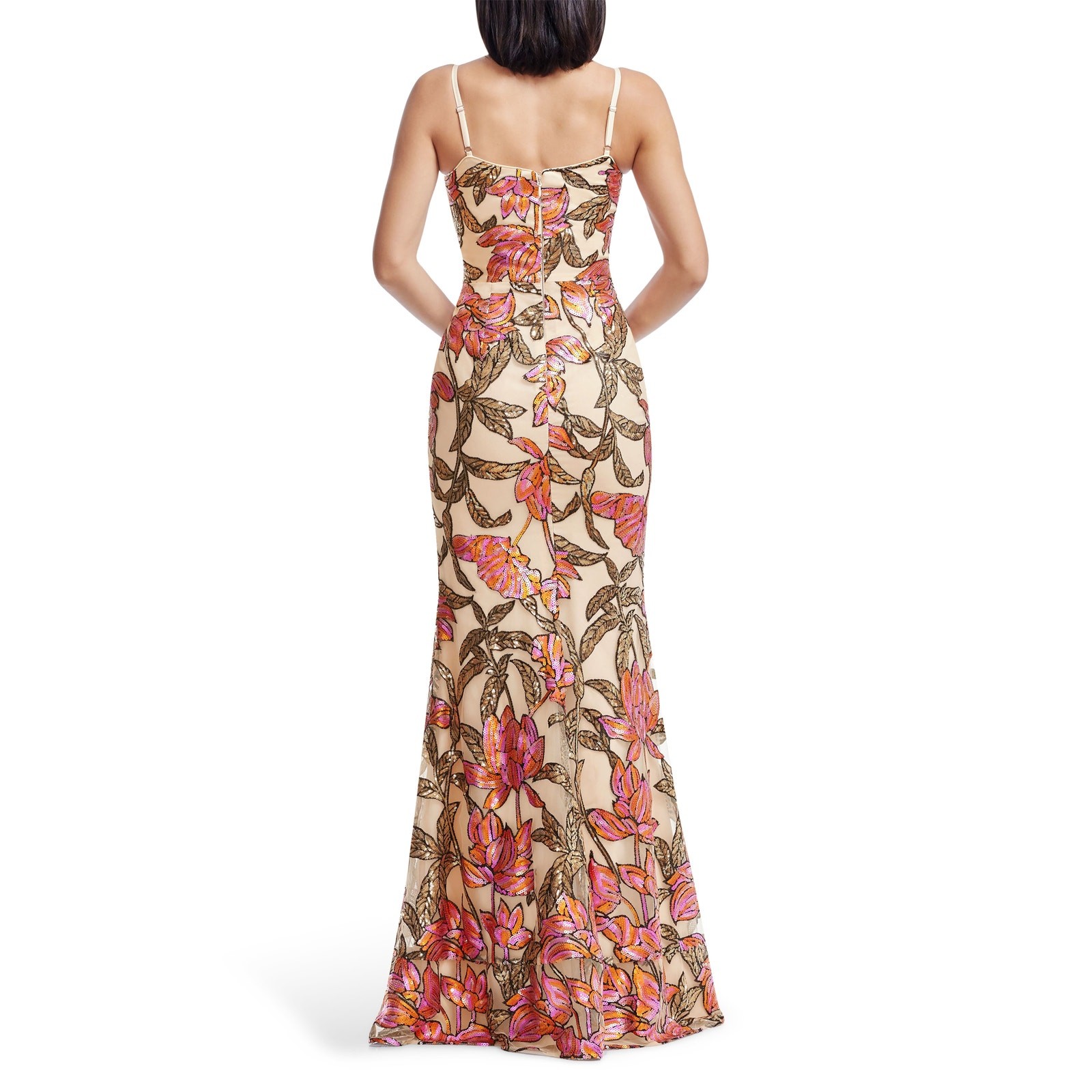 Dress The Population Giovanna Sequin Floral Mermaid Gown Size L