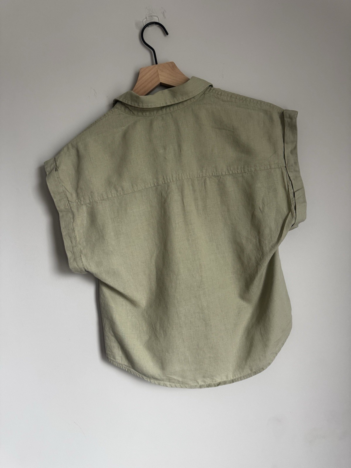 Abercrombie & Fitch Women’s XS Green Linen Blend Short Sleeve Utility